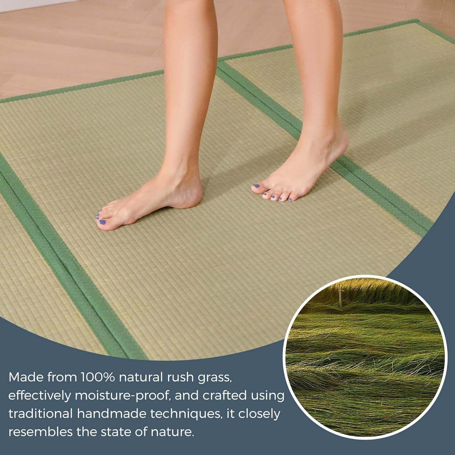 MAXYOYO Japanese Tatami Mat 100% Rush Grass Portable Folding Mat#3640ZY1X2