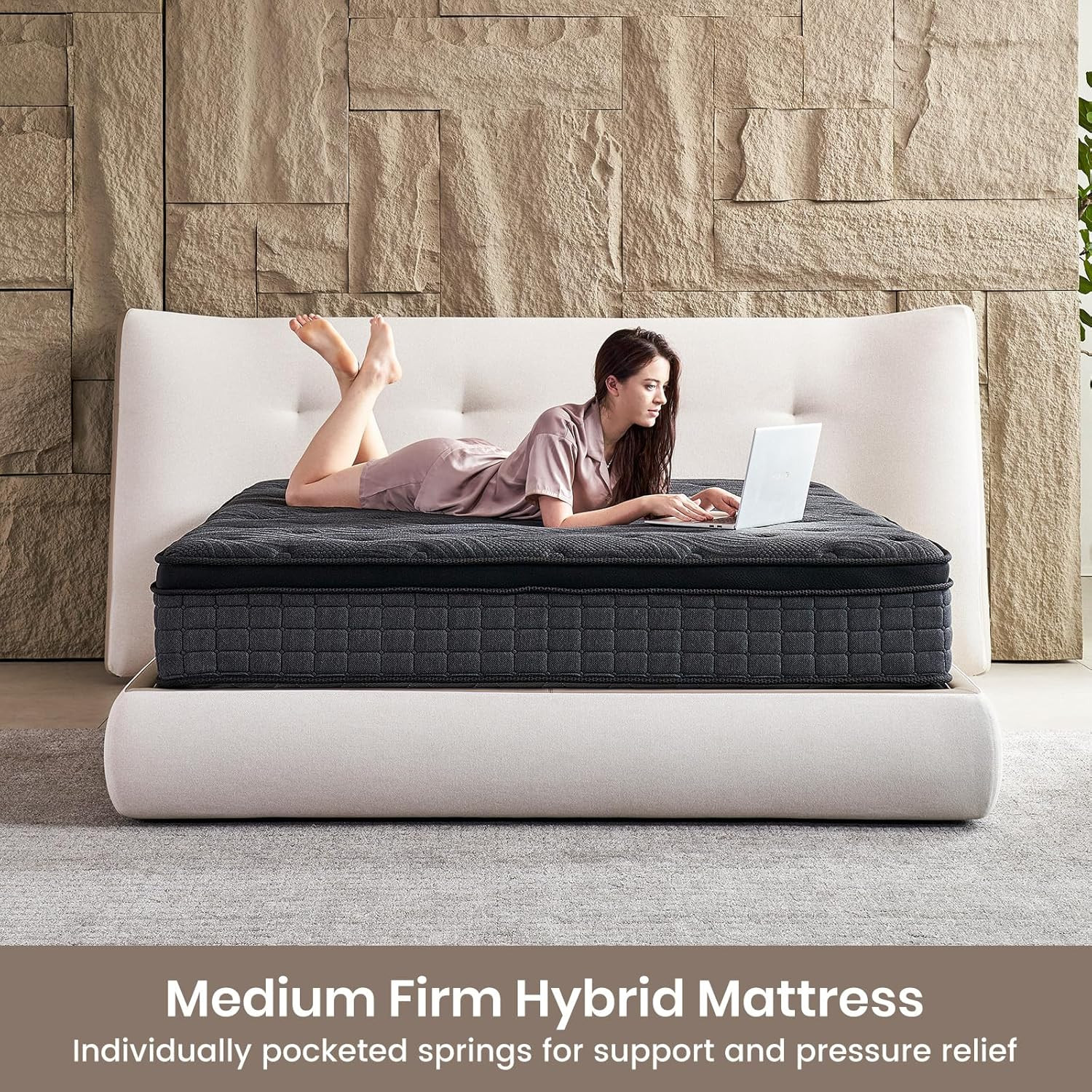 12″ Hybrid Full Mattress with Gel Foam & Pocket Springs for Comfort & Support