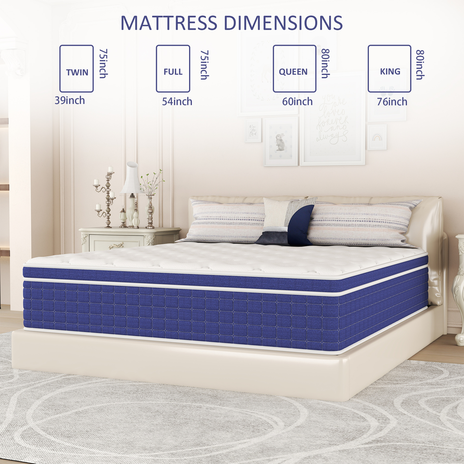 12 /14 Inch Gel Memory Foam Hybrid Mattress Innerspring In A Box Medium Firm