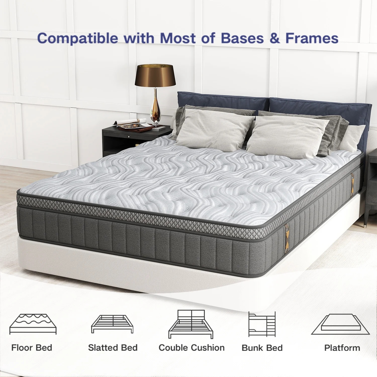 HYBRID MATTRESSES 12 Inch Gel Memory Foam & Pocket Springs Twin/Full/King/Queen