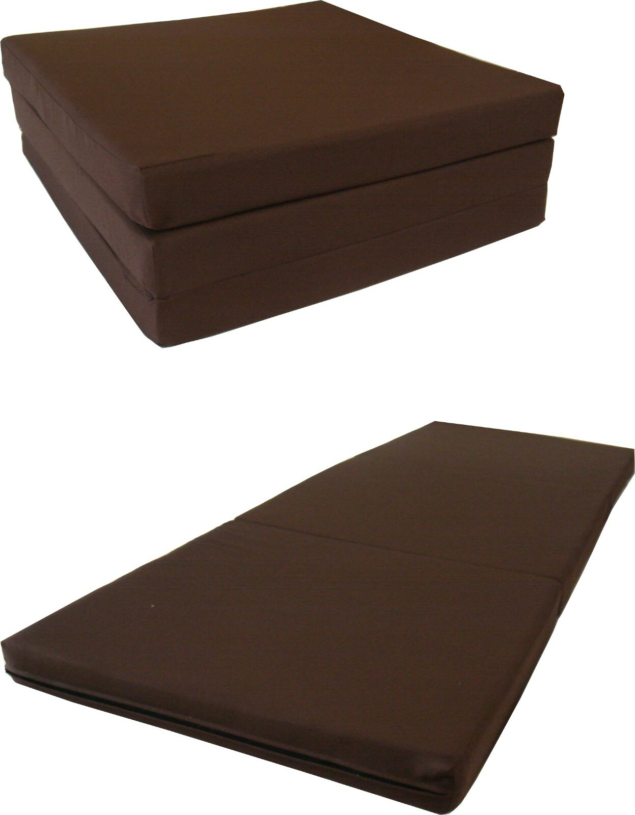 Shikibuton Trifold Foam Beds, Sleeper Folding Mats, 1.8 Density 3x27x75 Brown