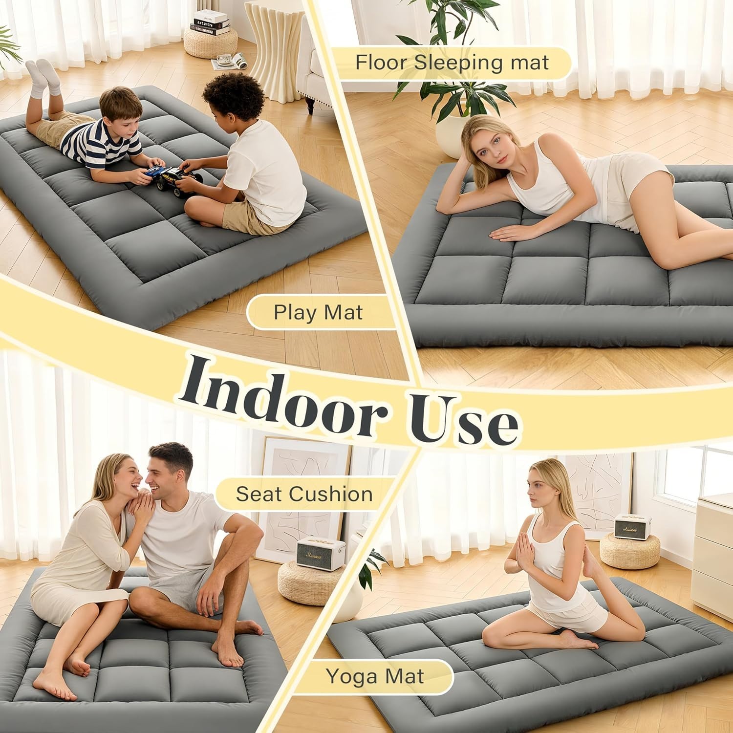 Queen Japanese Floor Mattress – Foldable Futon with Memory Foam Comfort