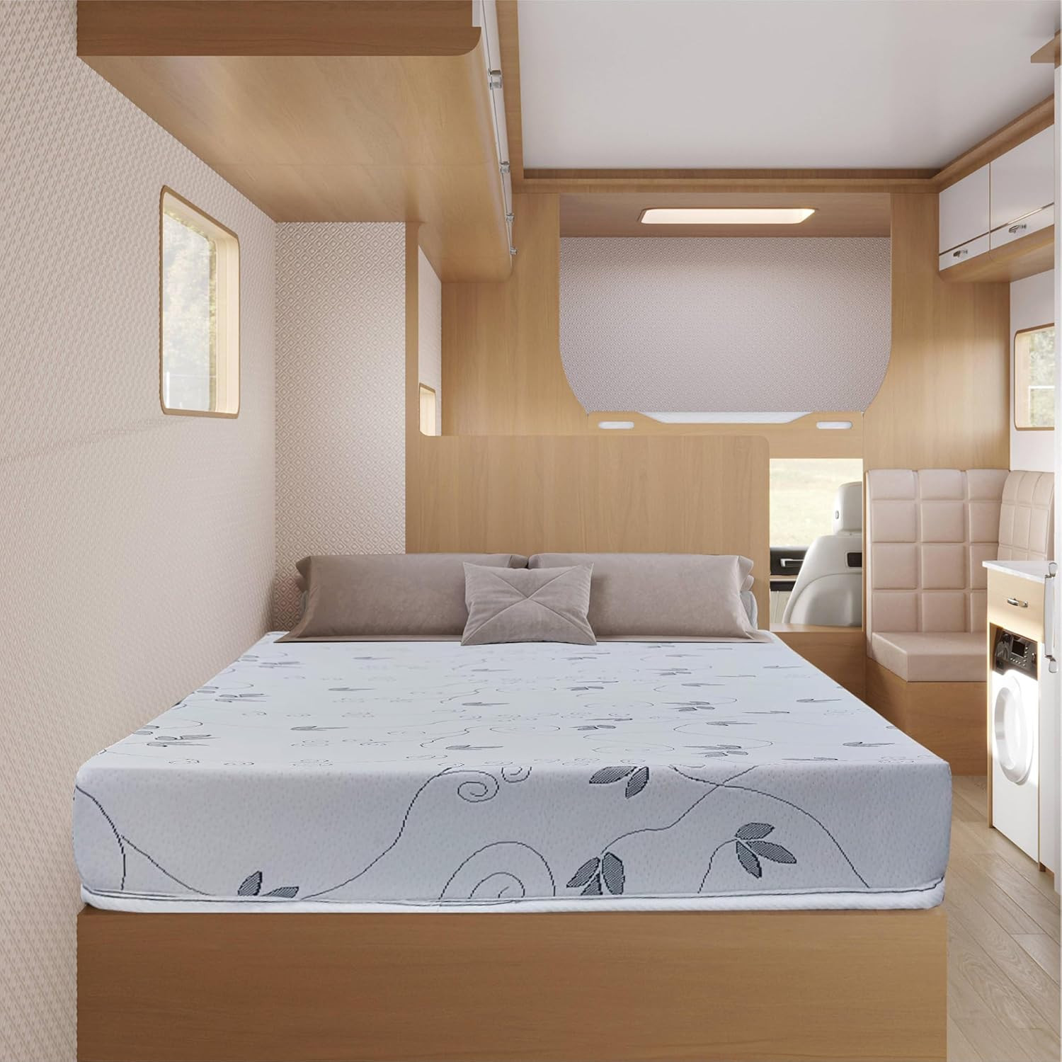 , 4-Inch High Density Foam RV Mattress Replacement, Medium Firm, Travel Camper T