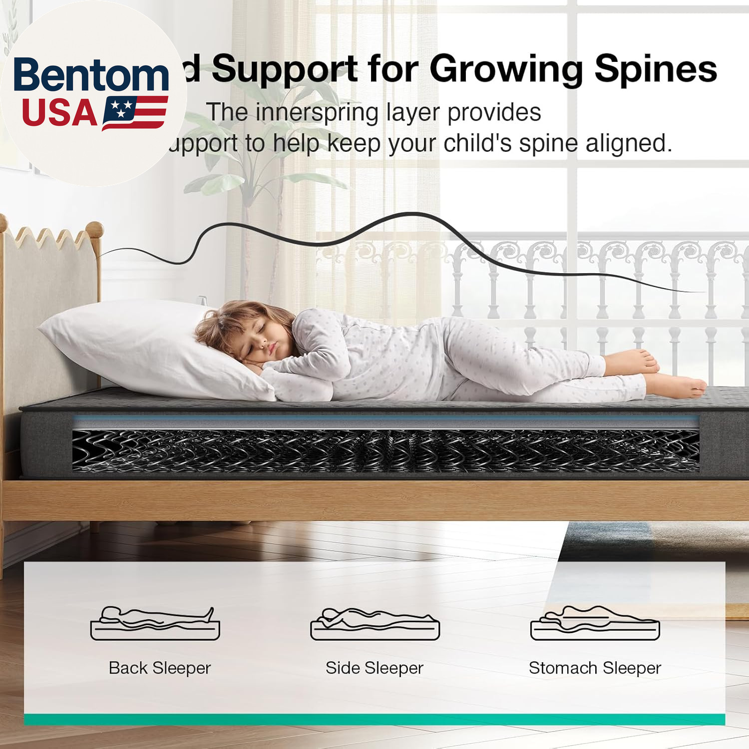 Twin Mattress for Kids,6 Inch Hybrid Twin Size Mattress with Bonnell Coil & Gel