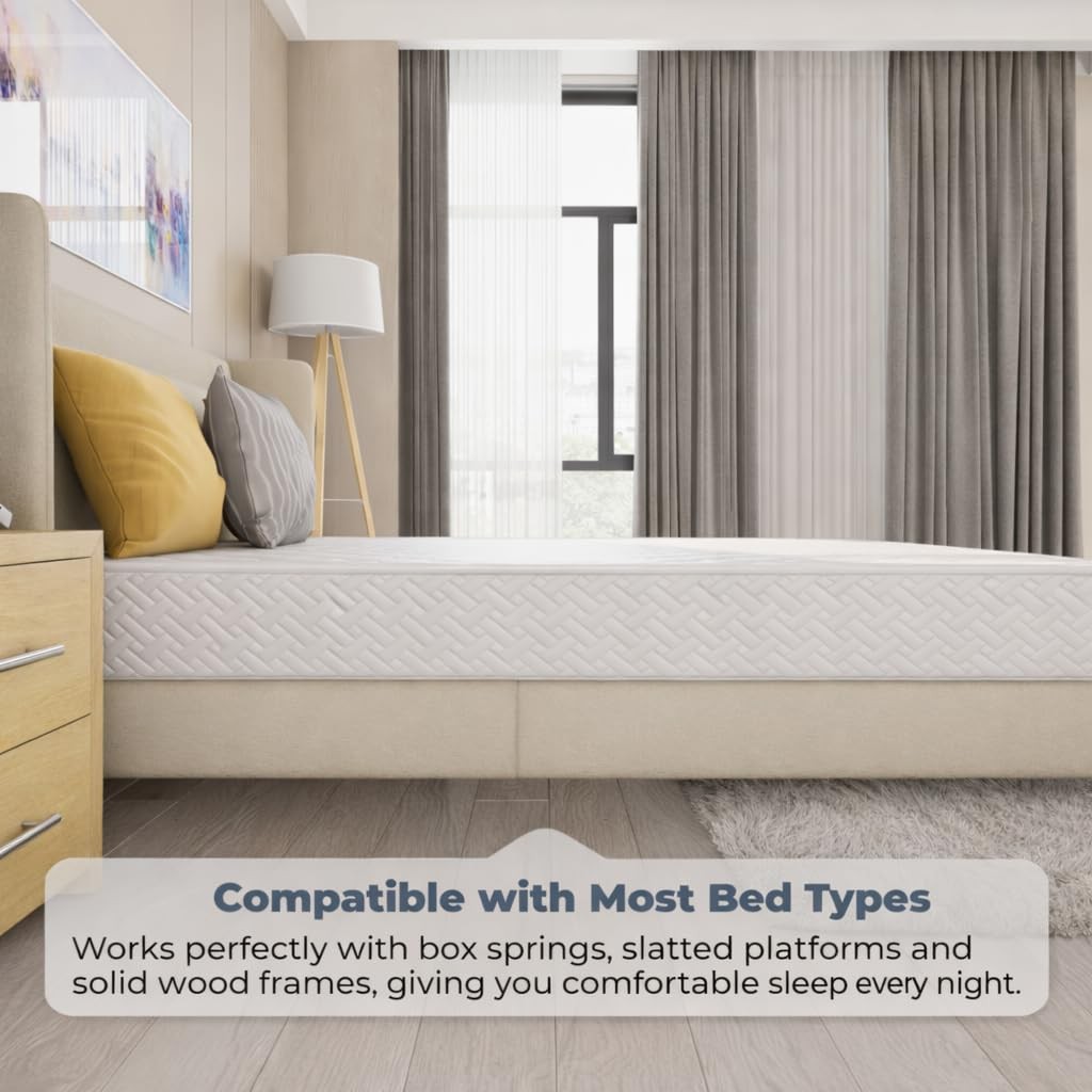 Home Life 3260Twin Polyester Mattress, Twin, Firm, White