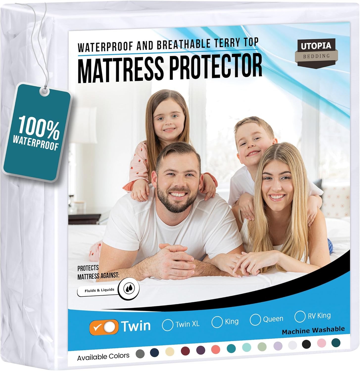Utopia Bedding Waterproof Mattress Protector Twin Size, Premium Twin, White