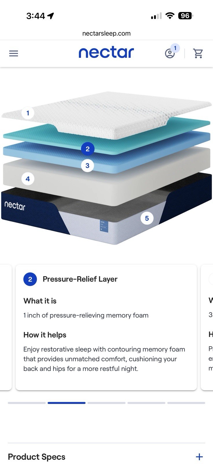 Nectar Premier Memory Foam Queen Mattress Cooling Pressure Relief Medium Firm