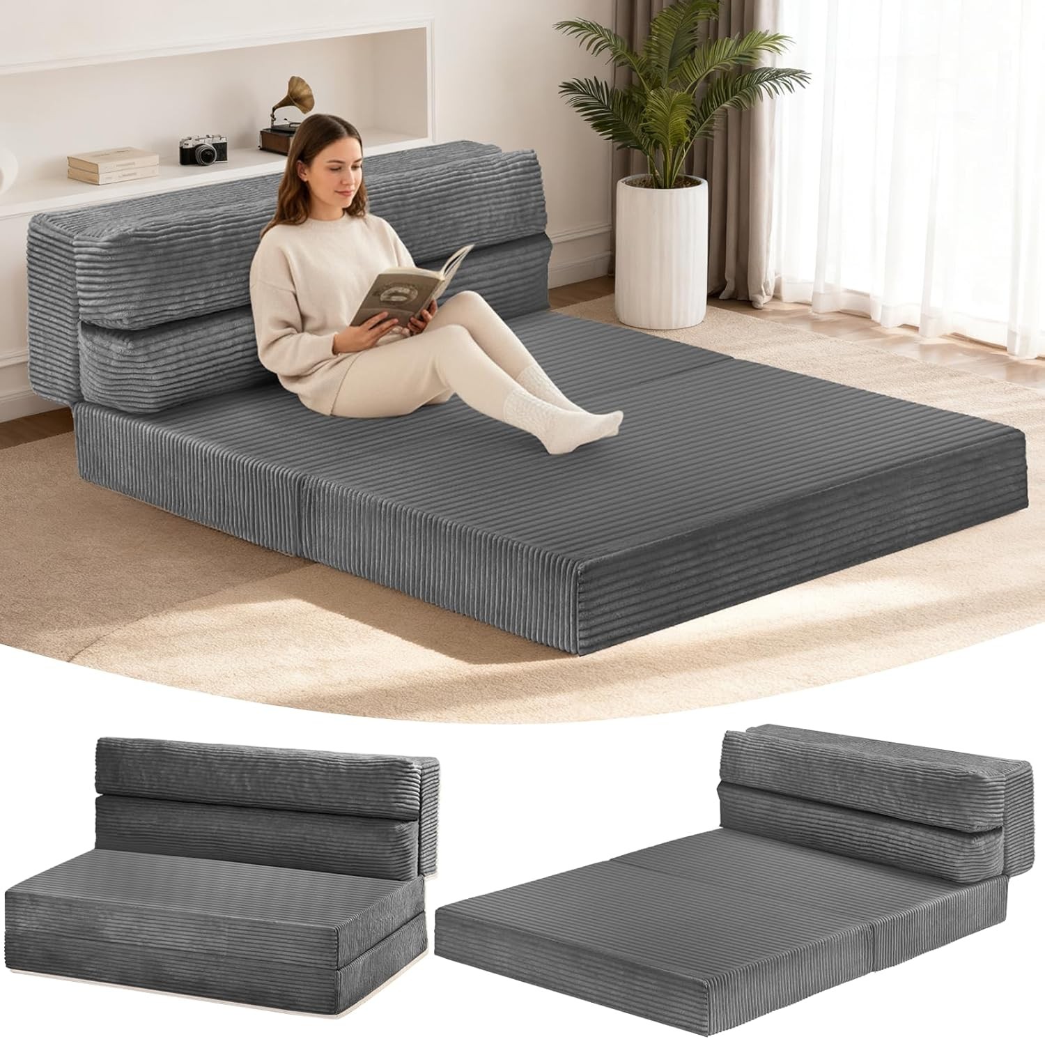 Folding Mattr Twin, Convertible Sofa Bed Foldable Futon Mattr with