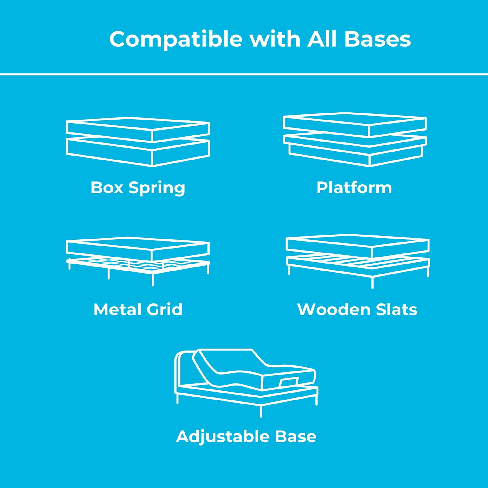 Bed Mattress Gel Memory Foam Cal King King Queen Full Twin Twin XL sizes