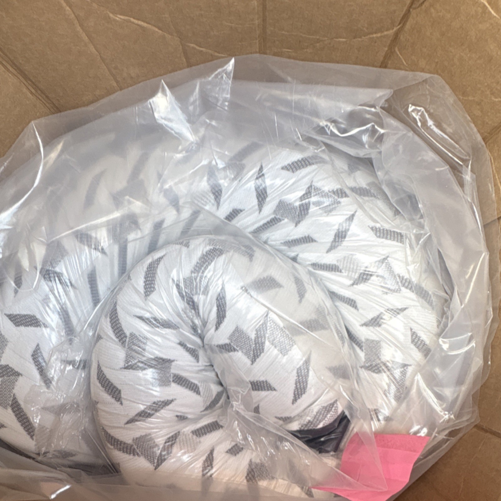 Purple Geometric Pattern Rolled Mattress in Box White Gray for Bedroom