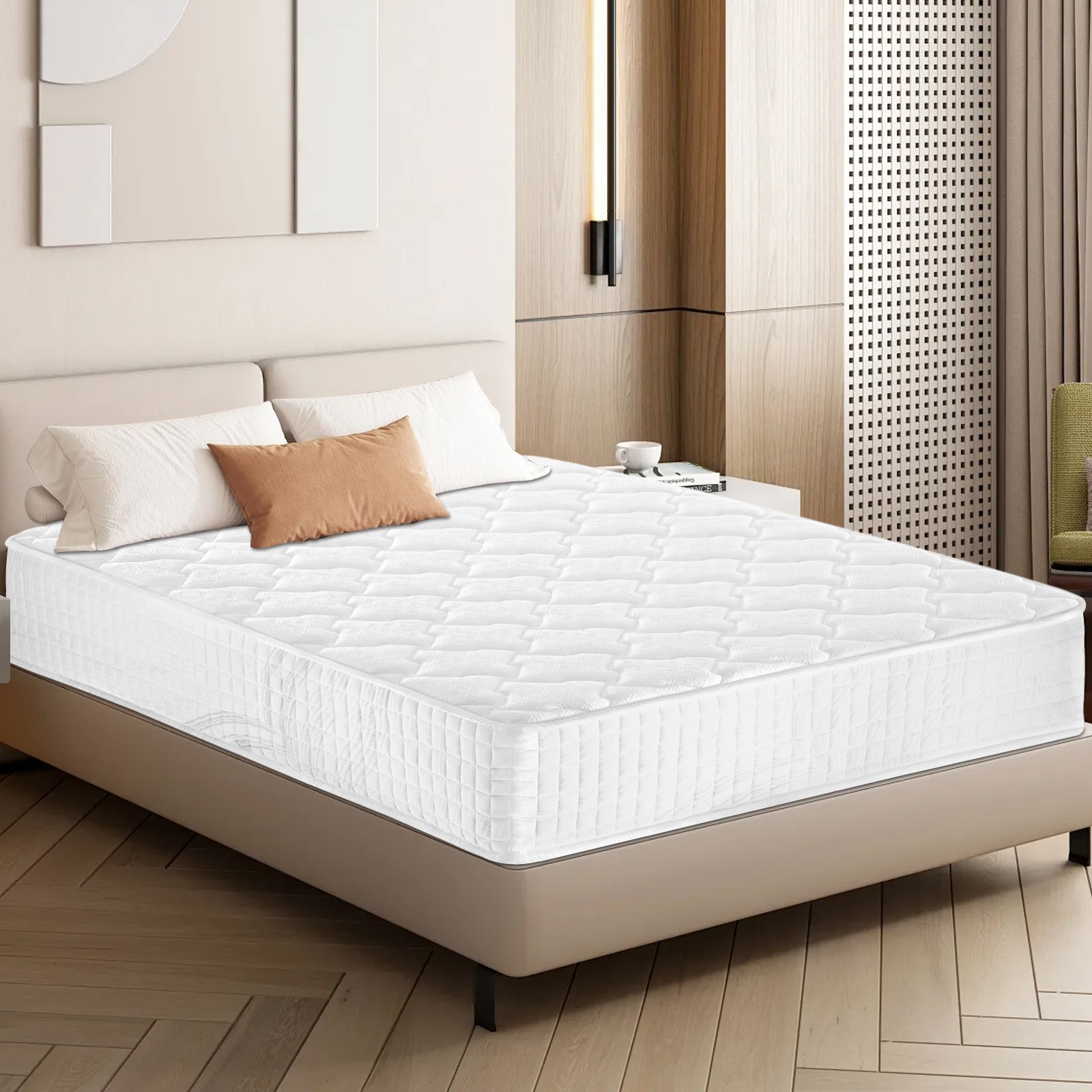 10″ 12″ Gel Memory Foam Mattress Hybrid Spring Twin Full Queen King Bed In A Box