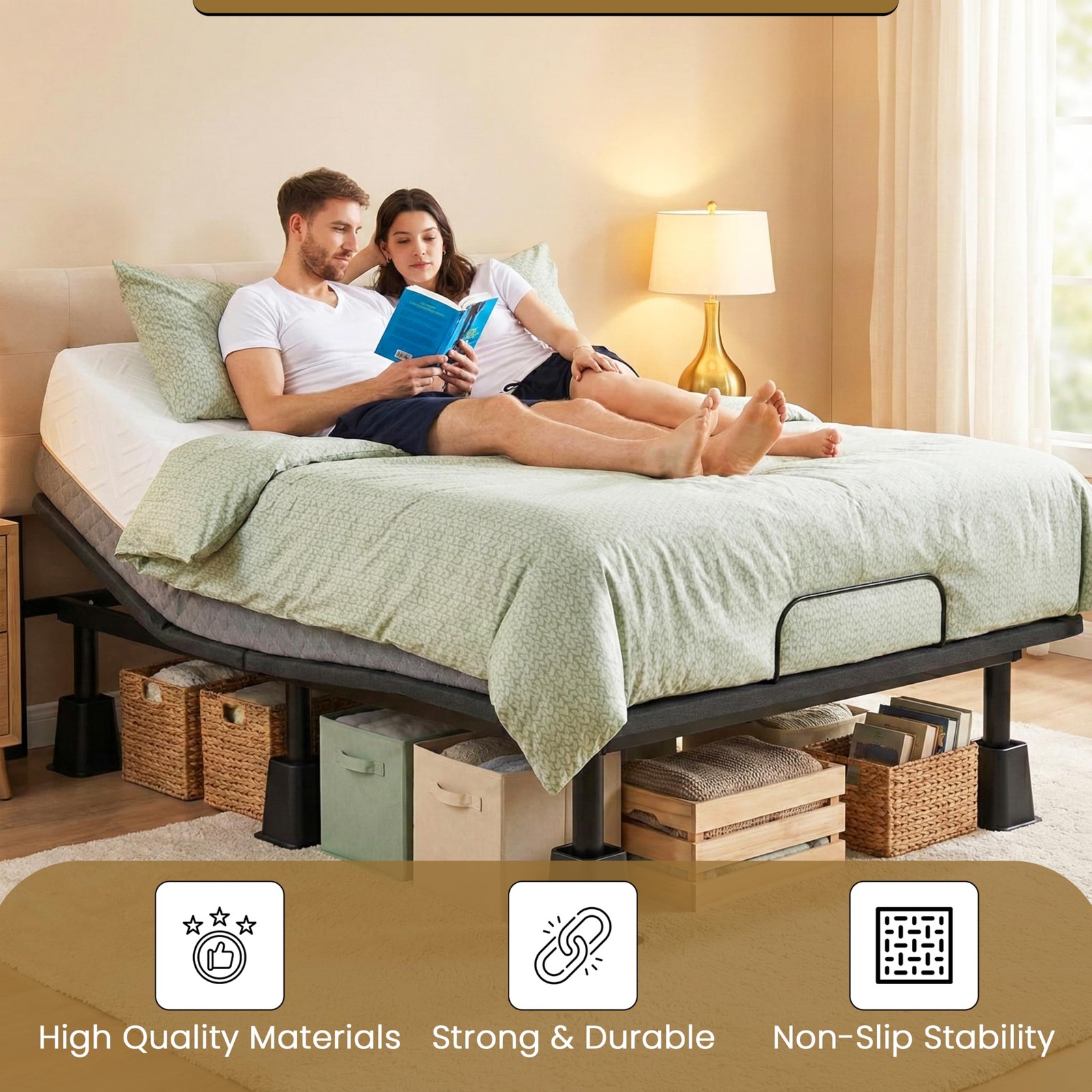 Kings Brand Furniture 6-inch Bed Risers 6 inches x 6 x 6 inches, Black