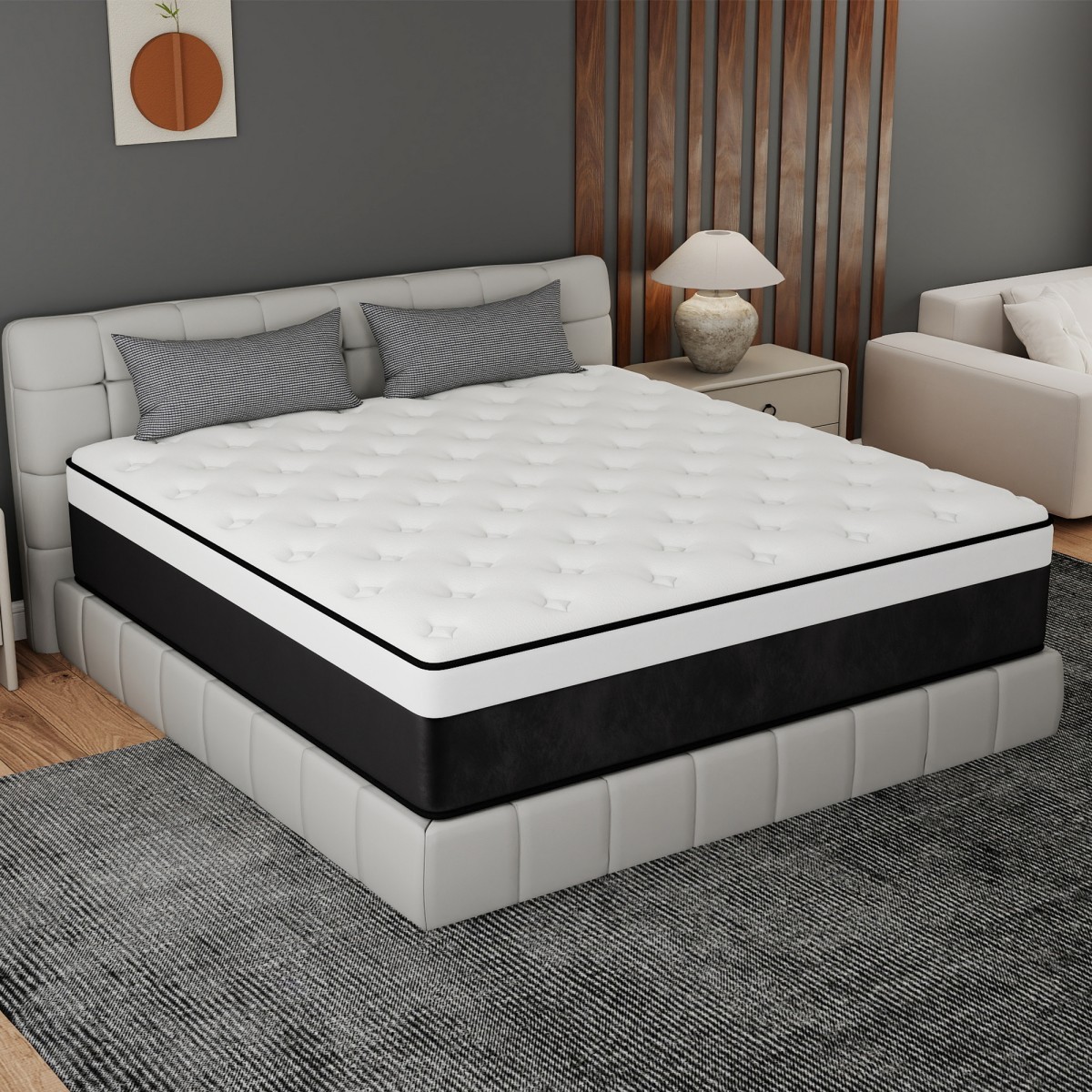 10″/12″/14″ Twin Full Queen King Mattress In a Box Gel Memory Foam Hybrid Spring