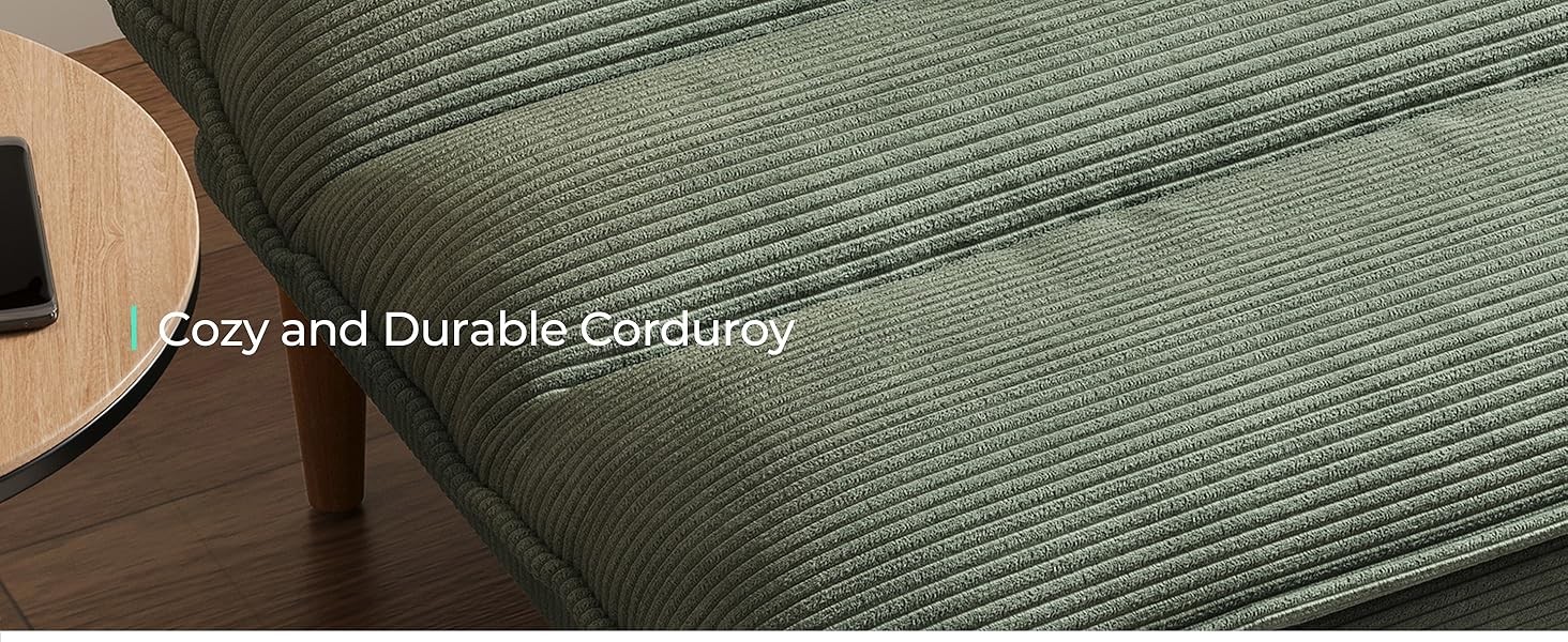 Futon Sofa Bed – Convertible Corduroy Futon Couch Bed with