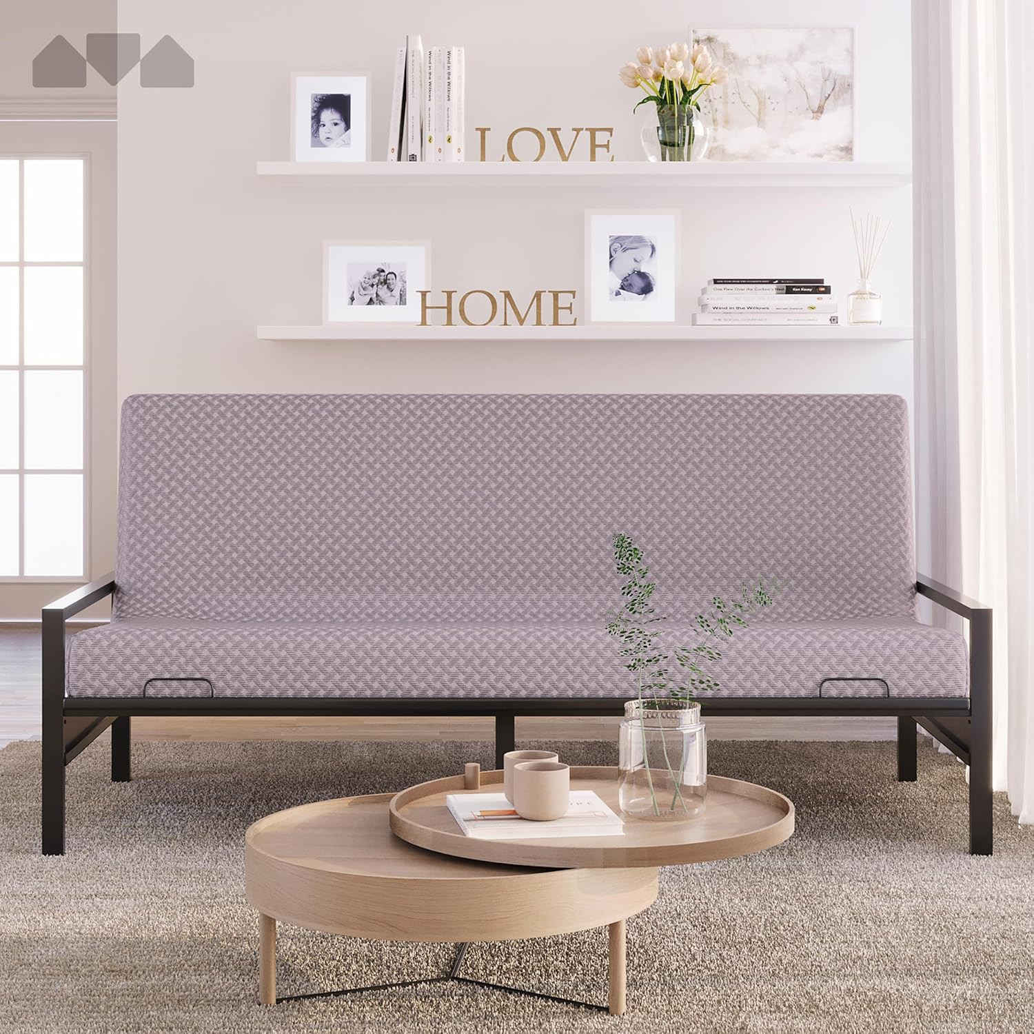 Comfortable Grey Memory Foam Futon Mattress – Full Size (Frame Not Included)