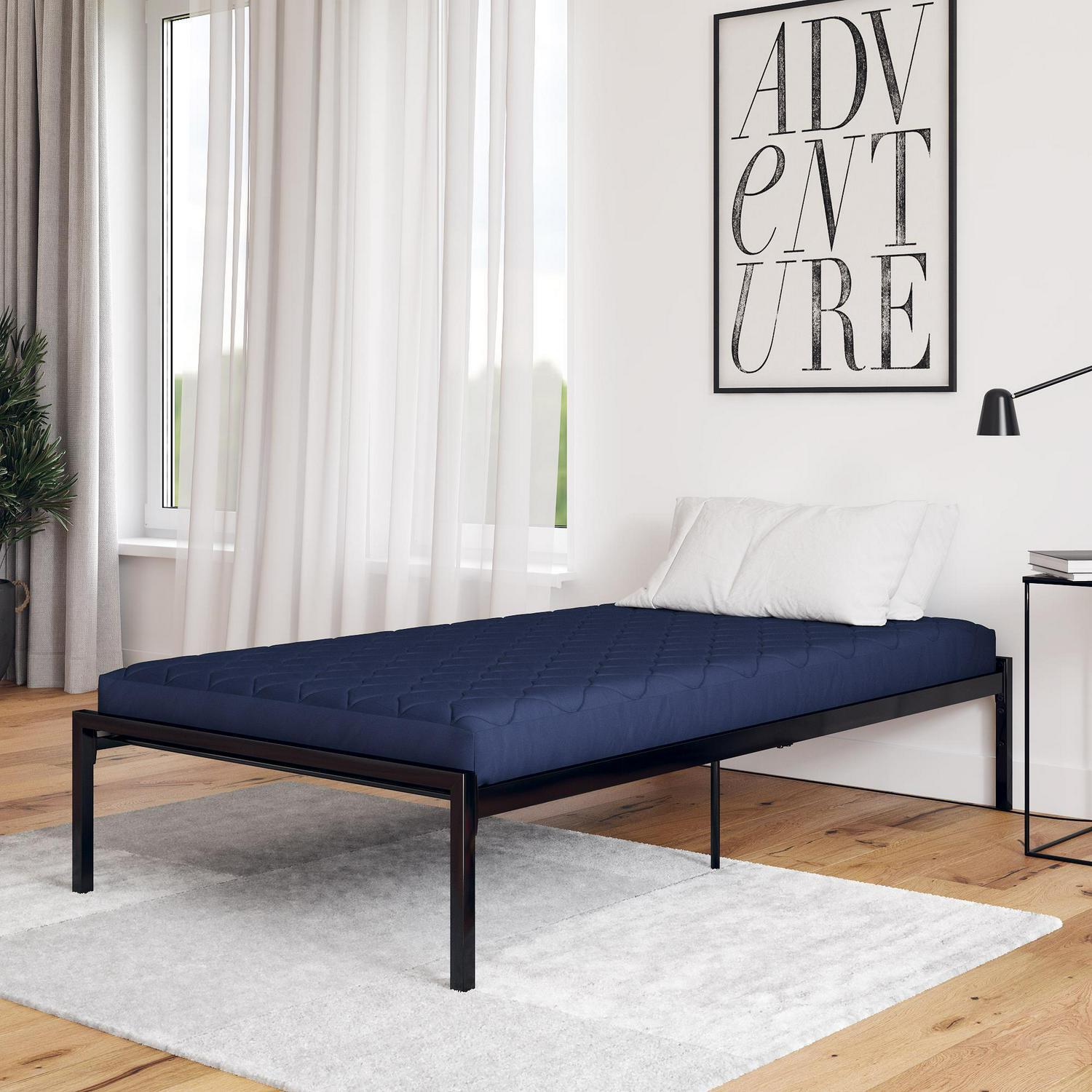 Twin Size 6″ Mattress in-a-Box For Bunk Bed, Daybed, Quilted Top Polyester Navy