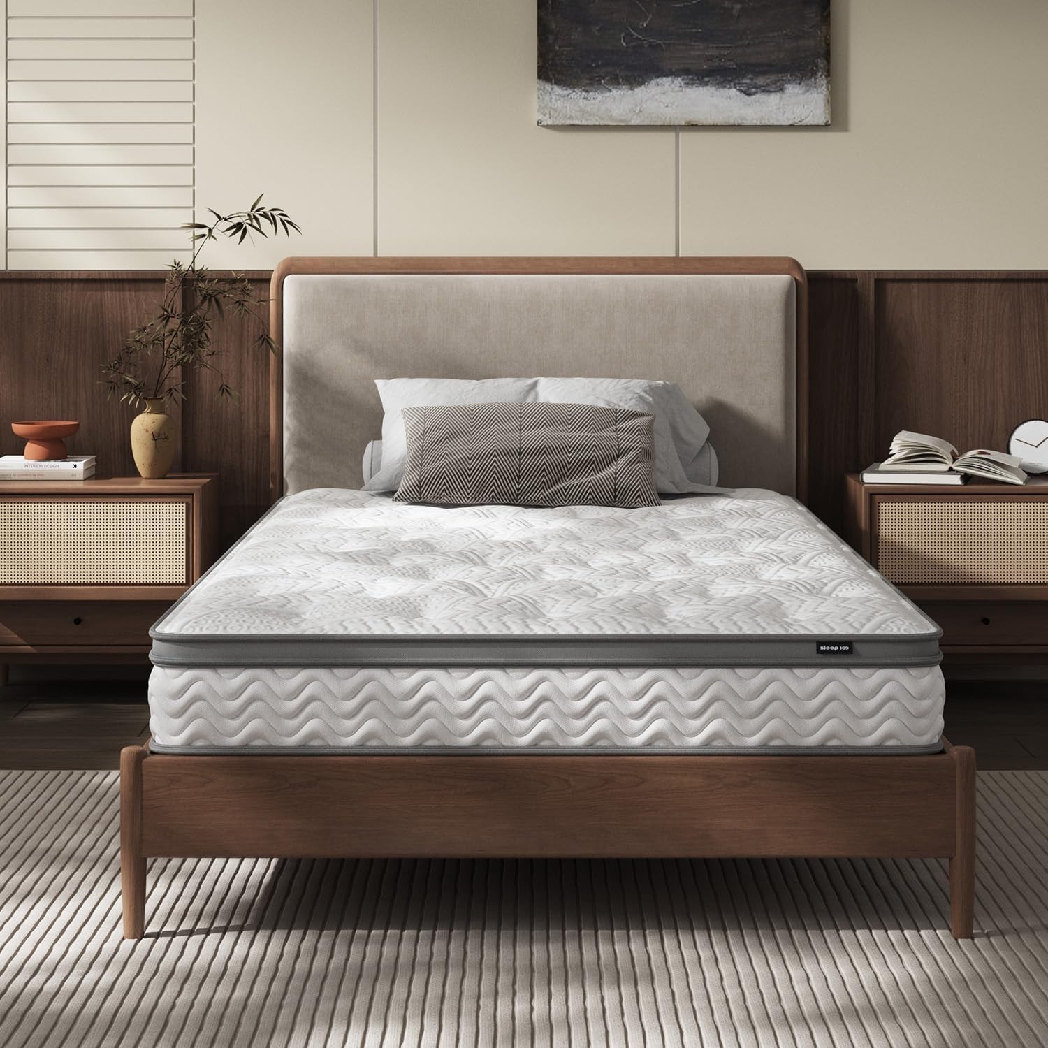 6 Inch Twin Mattress, Foam & Bonnell Springs Hybrid Mattresses, Fiberglass Free