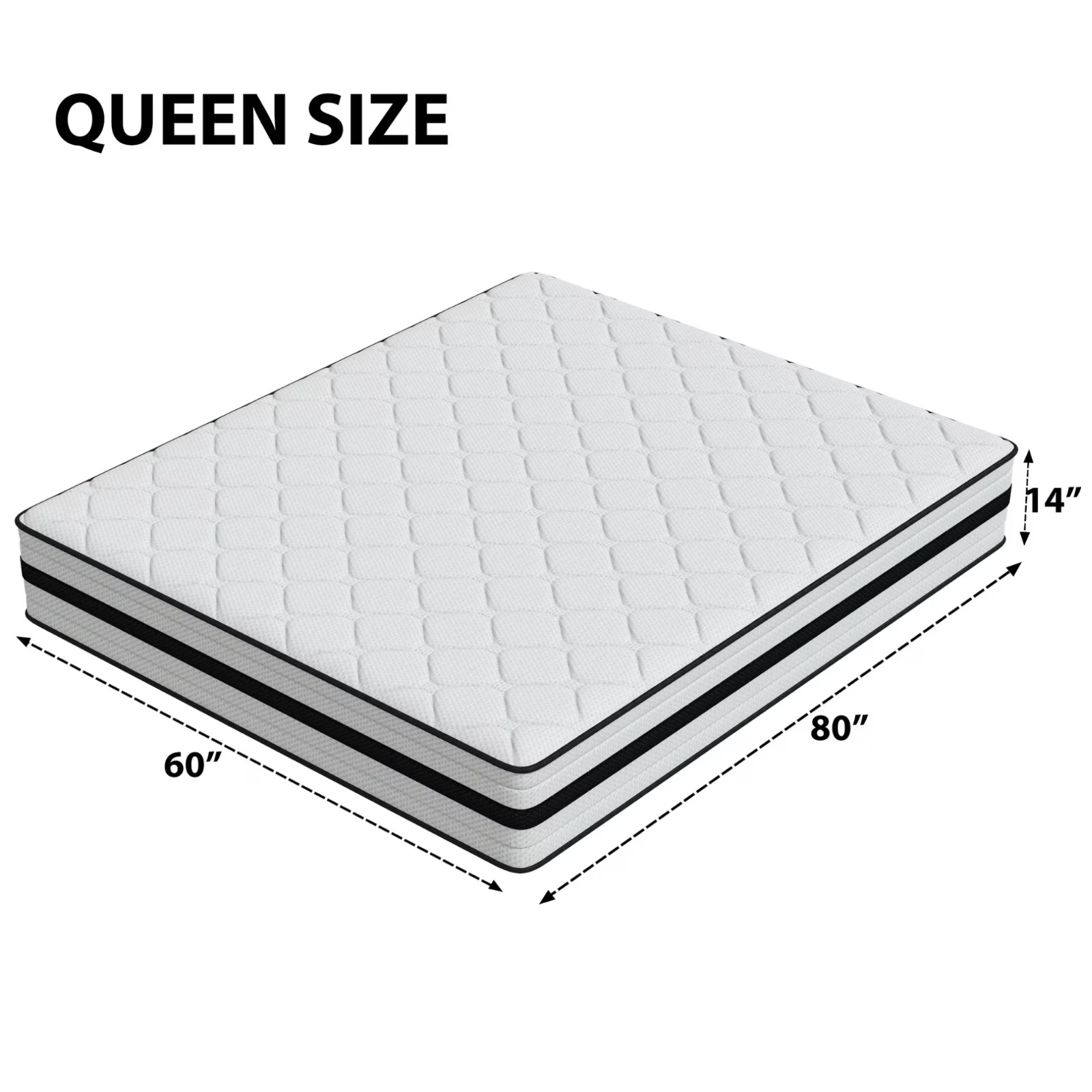 14″ Mattress In a Box Hybrid Pocket Foam Queen Mattress Memory Foam Best Sleep