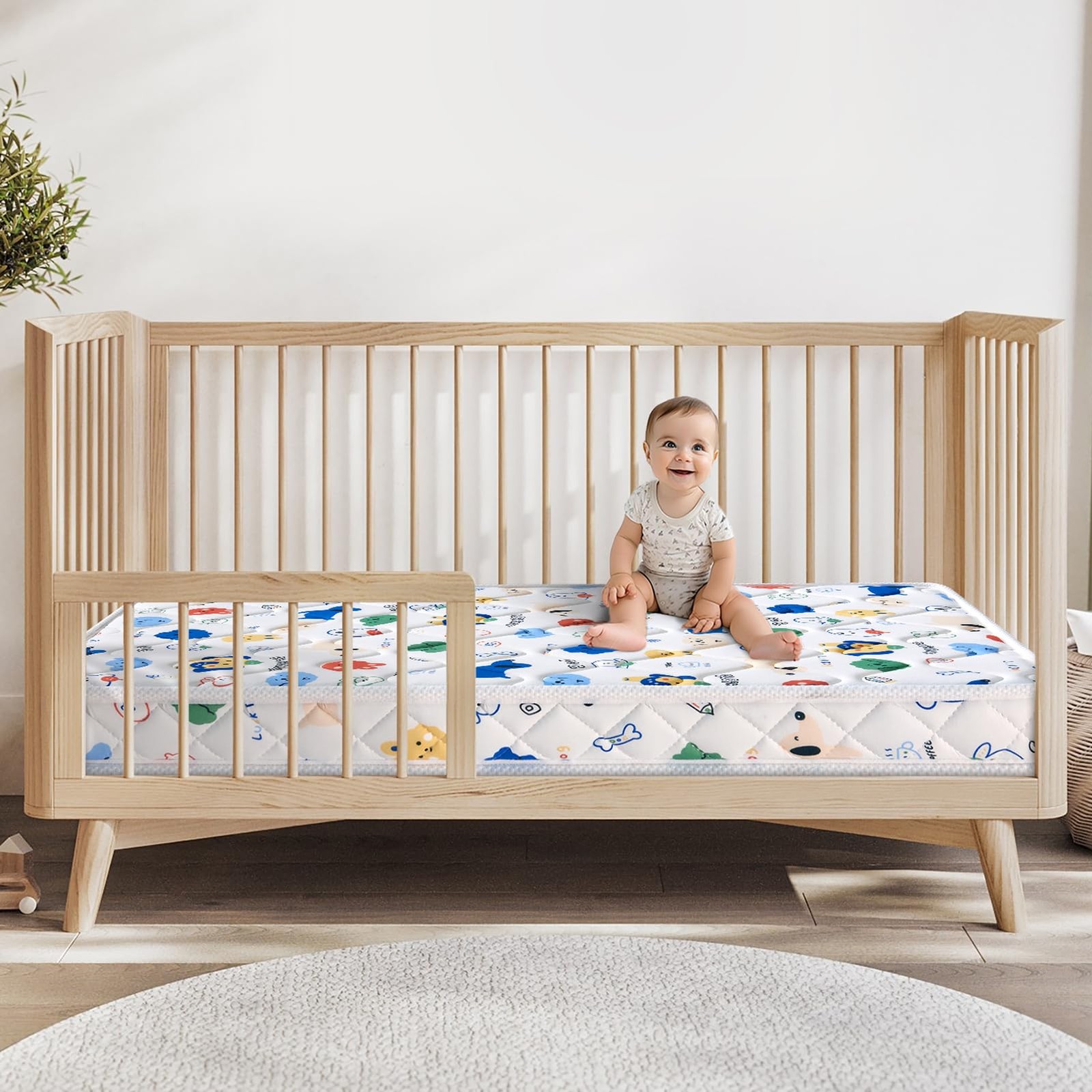 Premium Crib Mattress and Mattress 52″ x 27.6″ x 5″,Firm,Breathable Hypoaller…