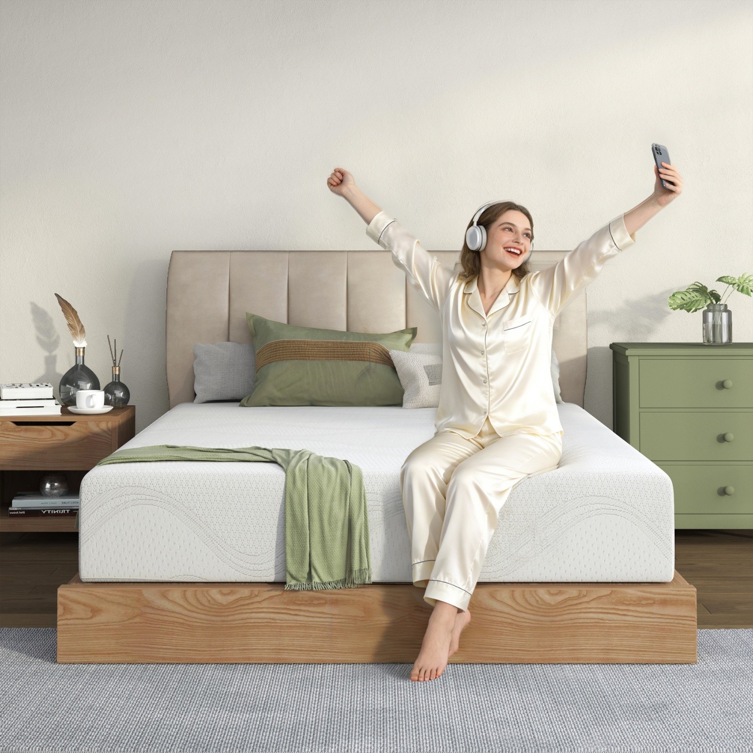 10″ Twin/Full/Queen/King Memory Foam Mattress Plush with Cooling Gel CertiPUR-US