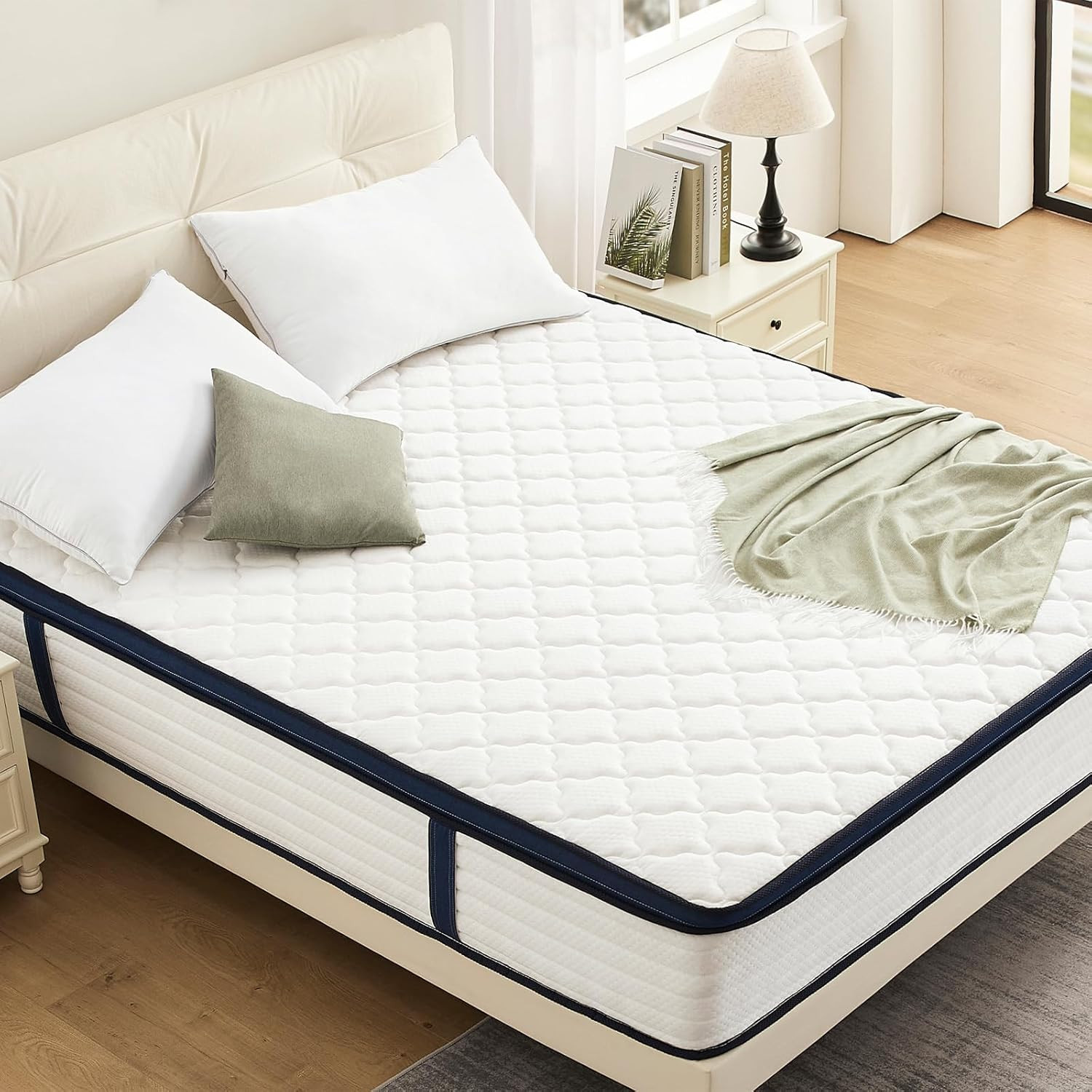 14″ Queen Mattress – Memory Foam & Pocket Coils, Medium Firm, Pressure Relief