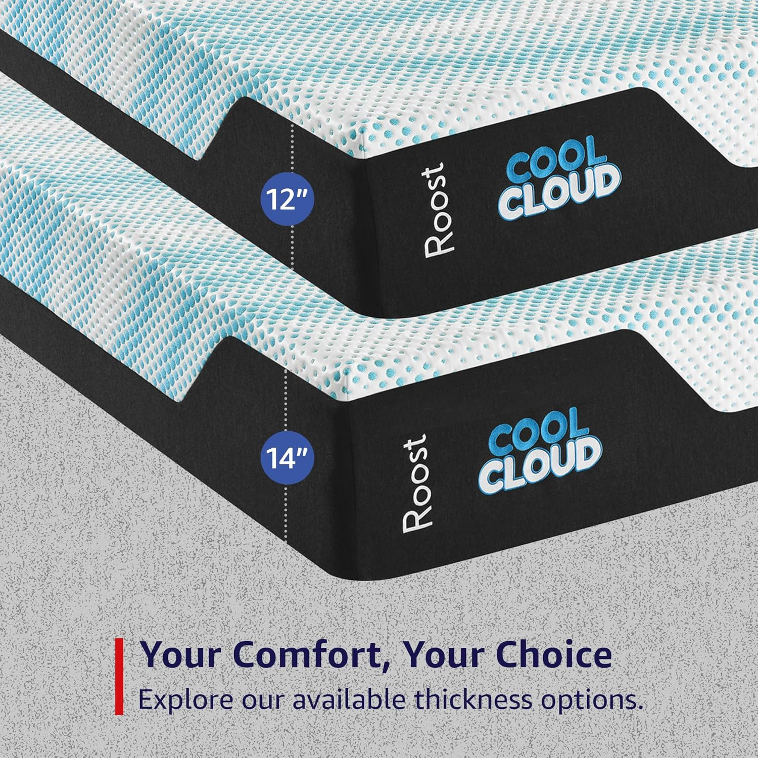 Cool Cloud 14″ Queen Gel Memory Foam Mattress for Back Pain Relief & Comfort