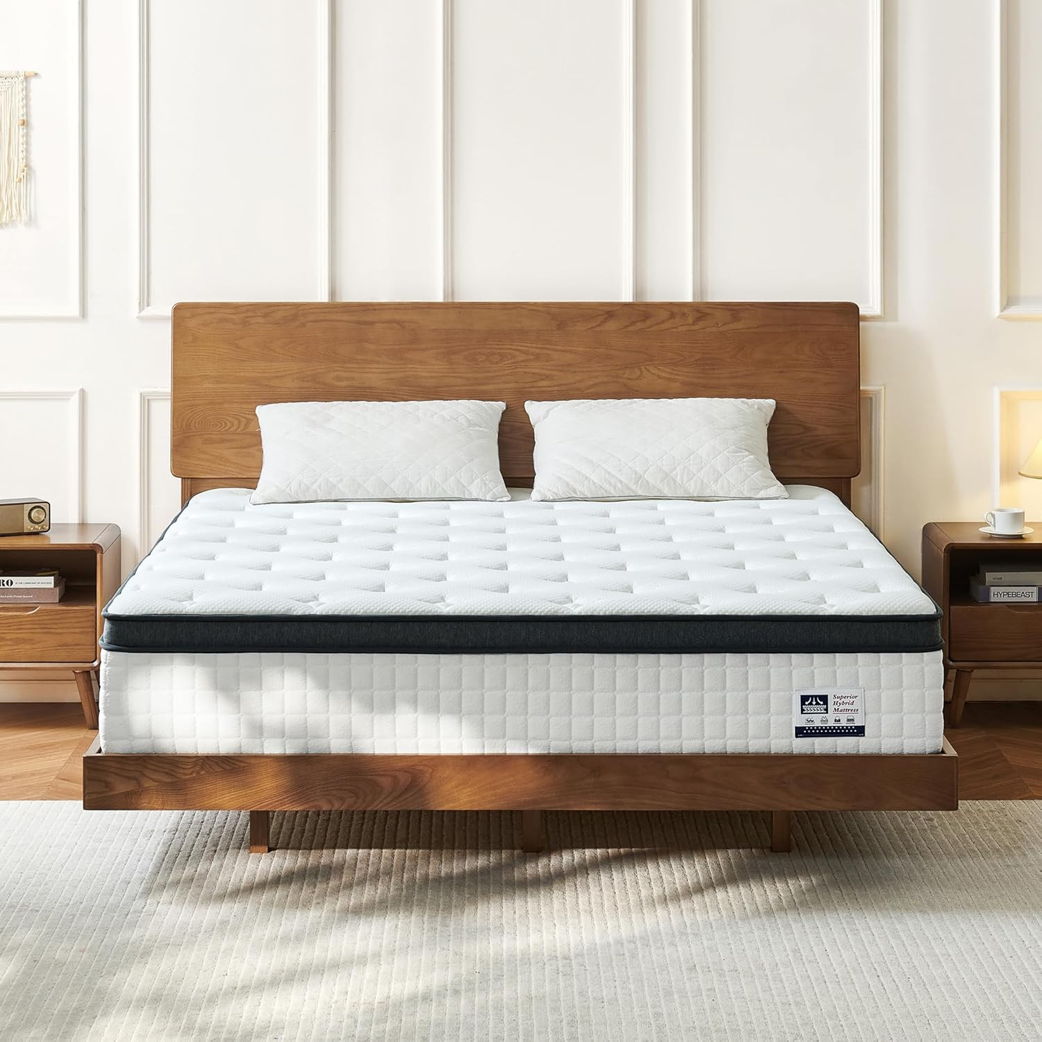 Luxurious 14″ Queen Hybrid Mattress with Gel Foam & Coil Springs – Medium Firm