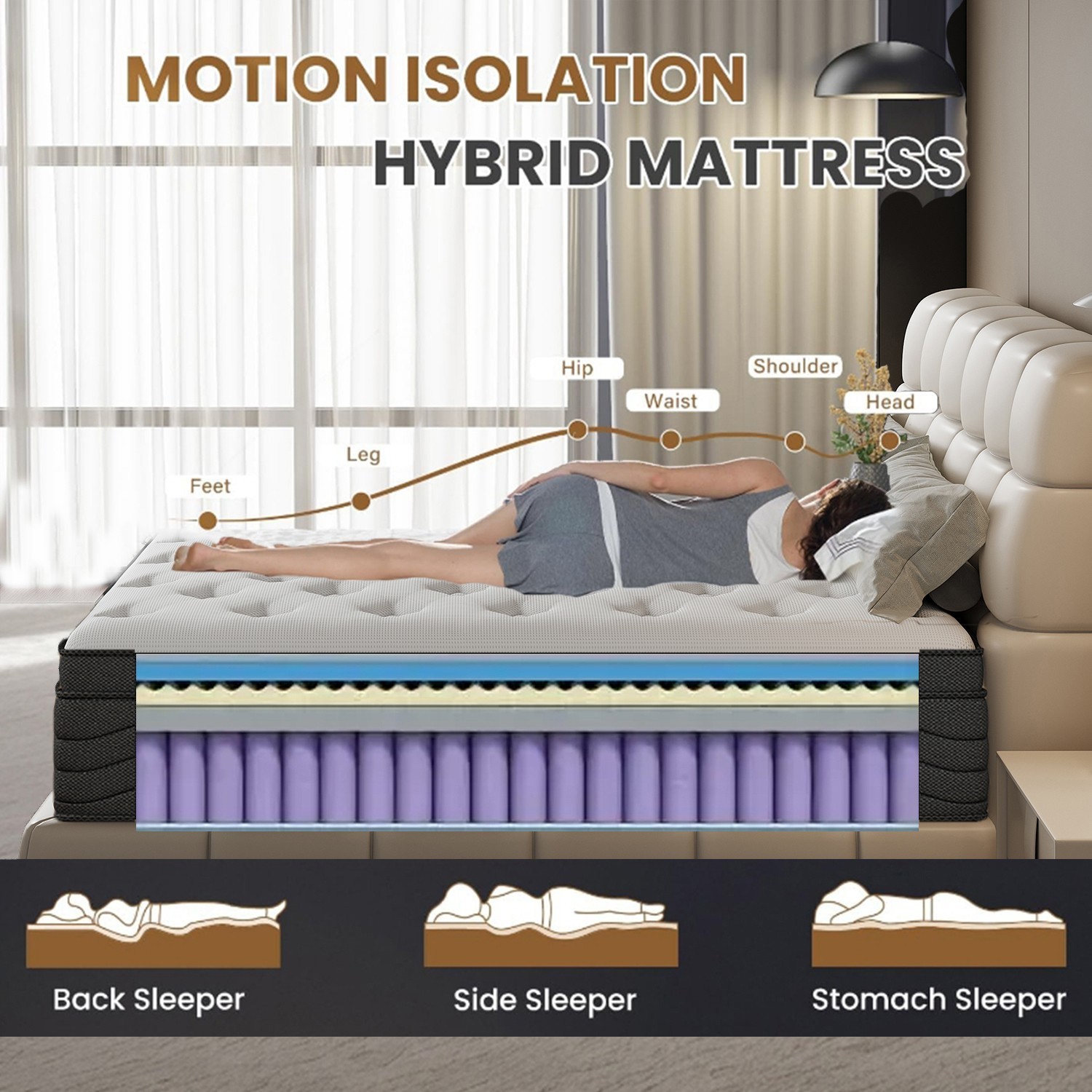 10 Inch Full Cooling Memory Foam Mattress Hypoallergenic Breathable Foam Mattres