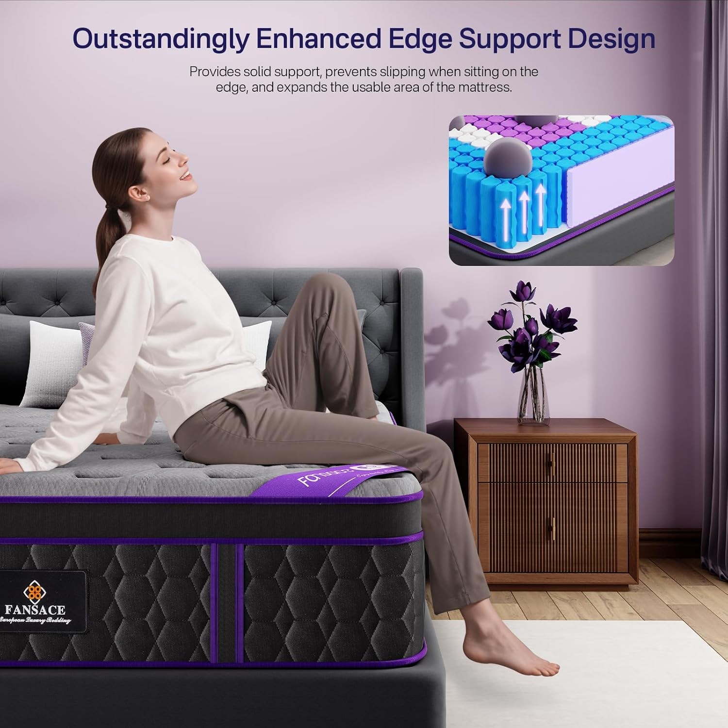 12″ King Size Hybrid Mattress – Cooling Gel & Pocket Springs, 365-Night Trial