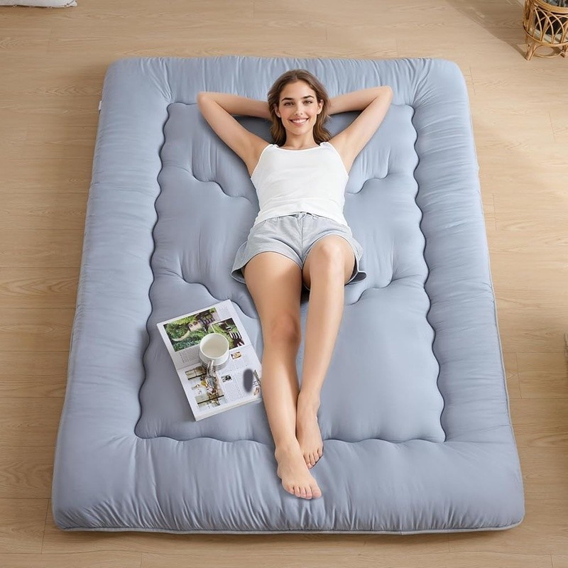Japanese Floor Mattress Futon Portable Washable Roll Up Space Saving Bed New
