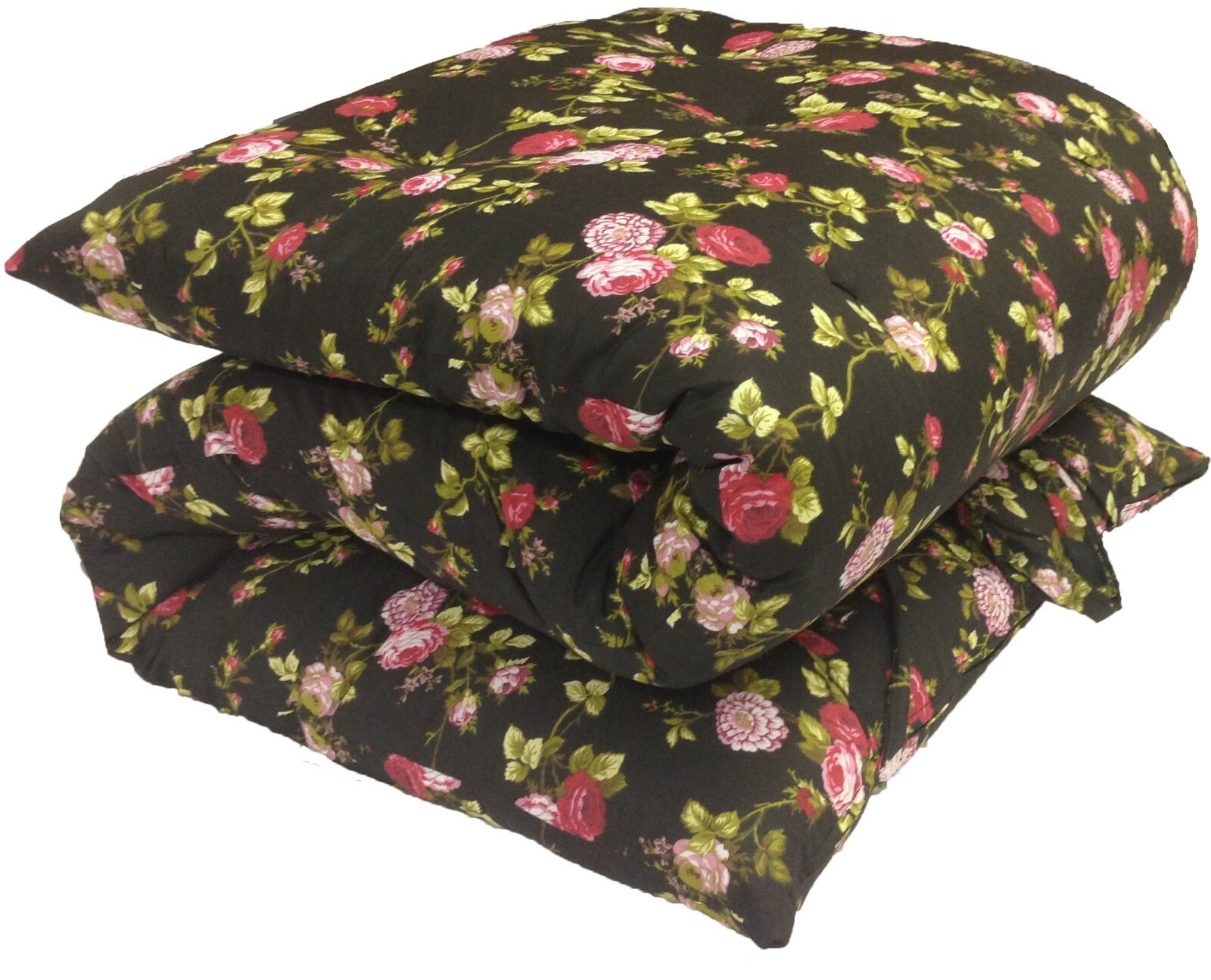 Full Size Floor Rolling Futon Mattresses, Sleepover Pads 3x54x80 Rose Black