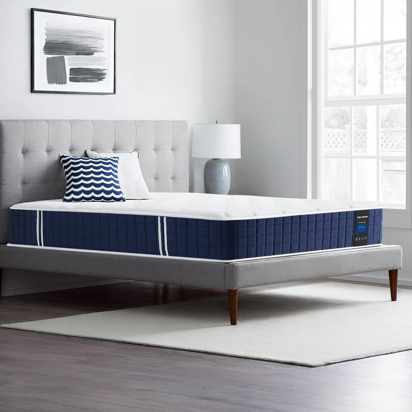 Twin Mattress, 10 Inch Twin Hybrid Mattress in a Box, Pocket Innerspring Pill…