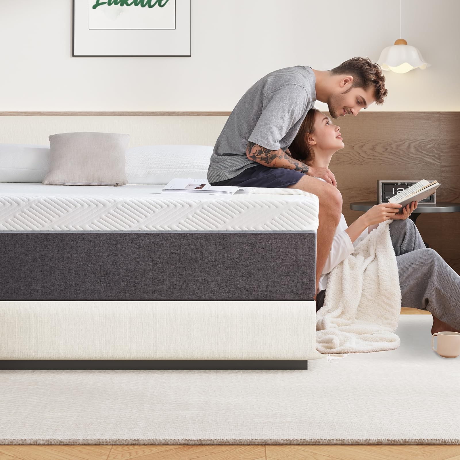 8 Inch Twin Mattress No Fiberglass Gel Memory Foam Mattress for Back Pain, Re…