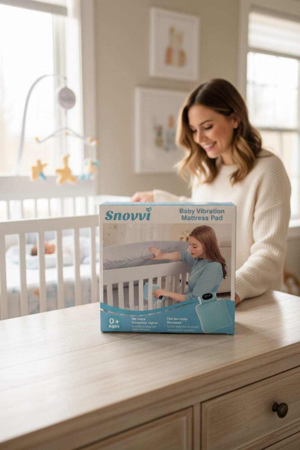 Snovvi Baby Vibration Mattress Pad Crib Sleep Aid