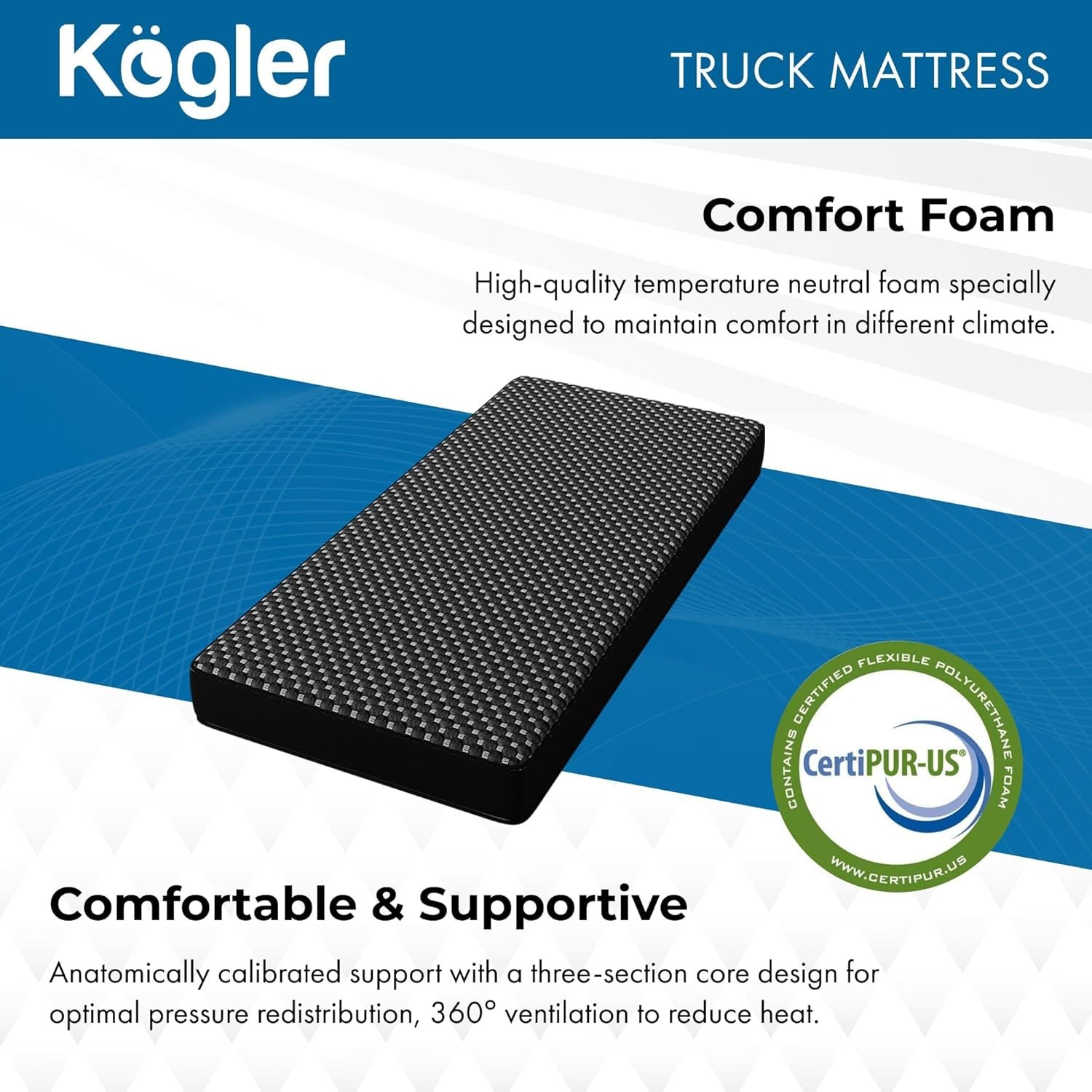 7-Inch Thick High-Density Foam Semi-Truck & RV Mattress 38 x 80