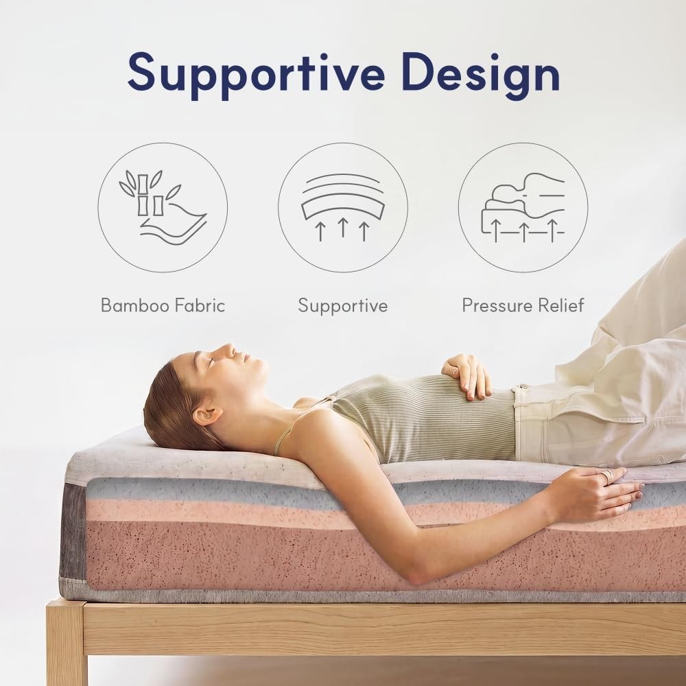 Breathable Full Size 6 Inch Mattress – Medium Firm, Low Motion Transfer Support