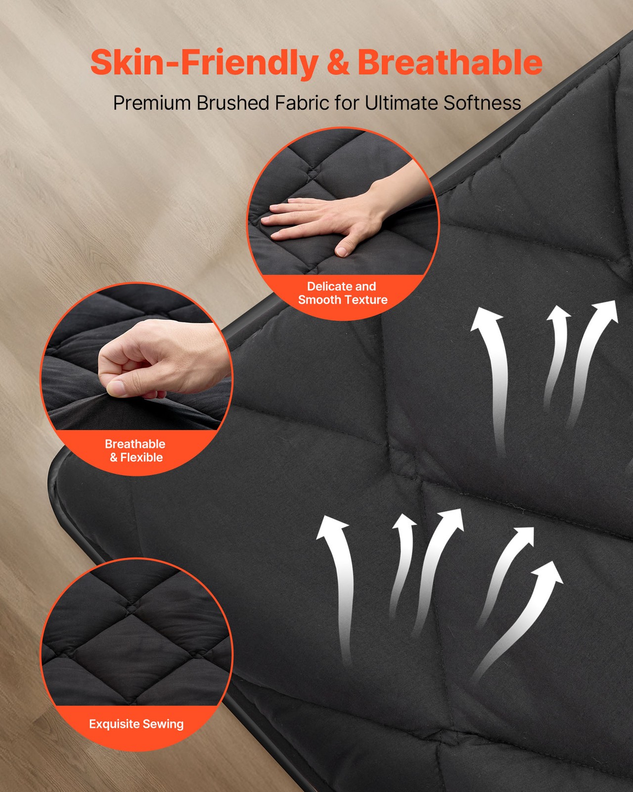 VEVOR Japanese Tatami Mat Queen Foldable Futon Mattress with Storage Bag Black