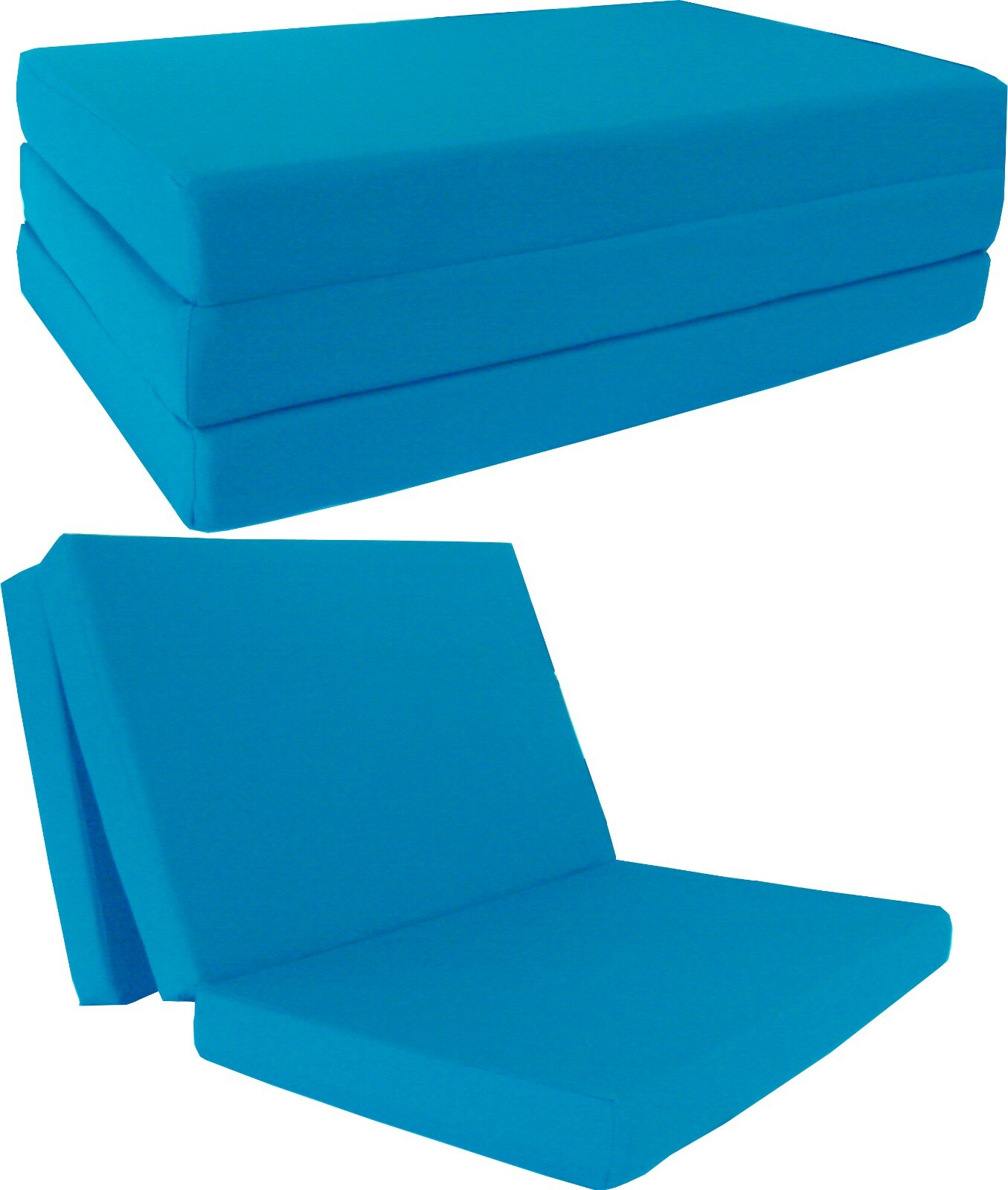 Full Shikibuton Trifold Foam Beds, Foldable Mat, Cushion Seats 4x54x75 Turquoise