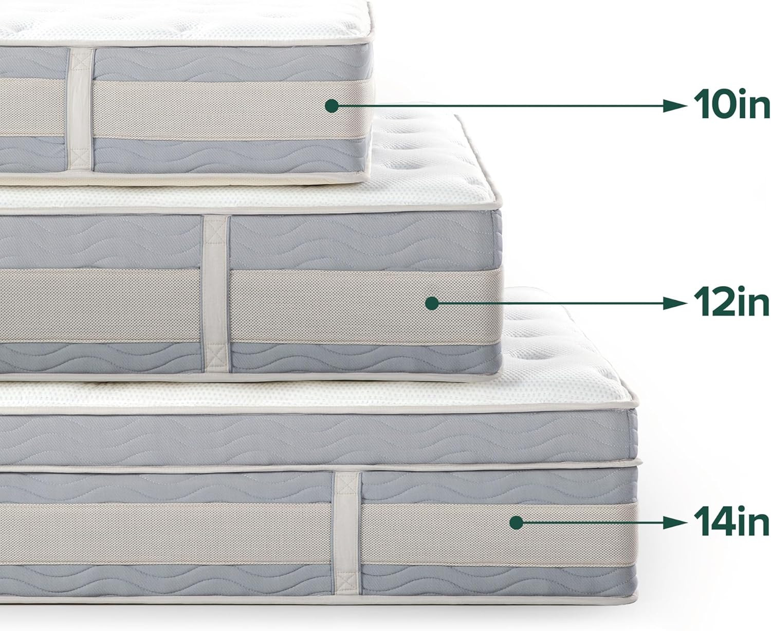12 Inch Cooling Comfort Support Hybrid Mattress [New Version], Queen, Fiberglass
