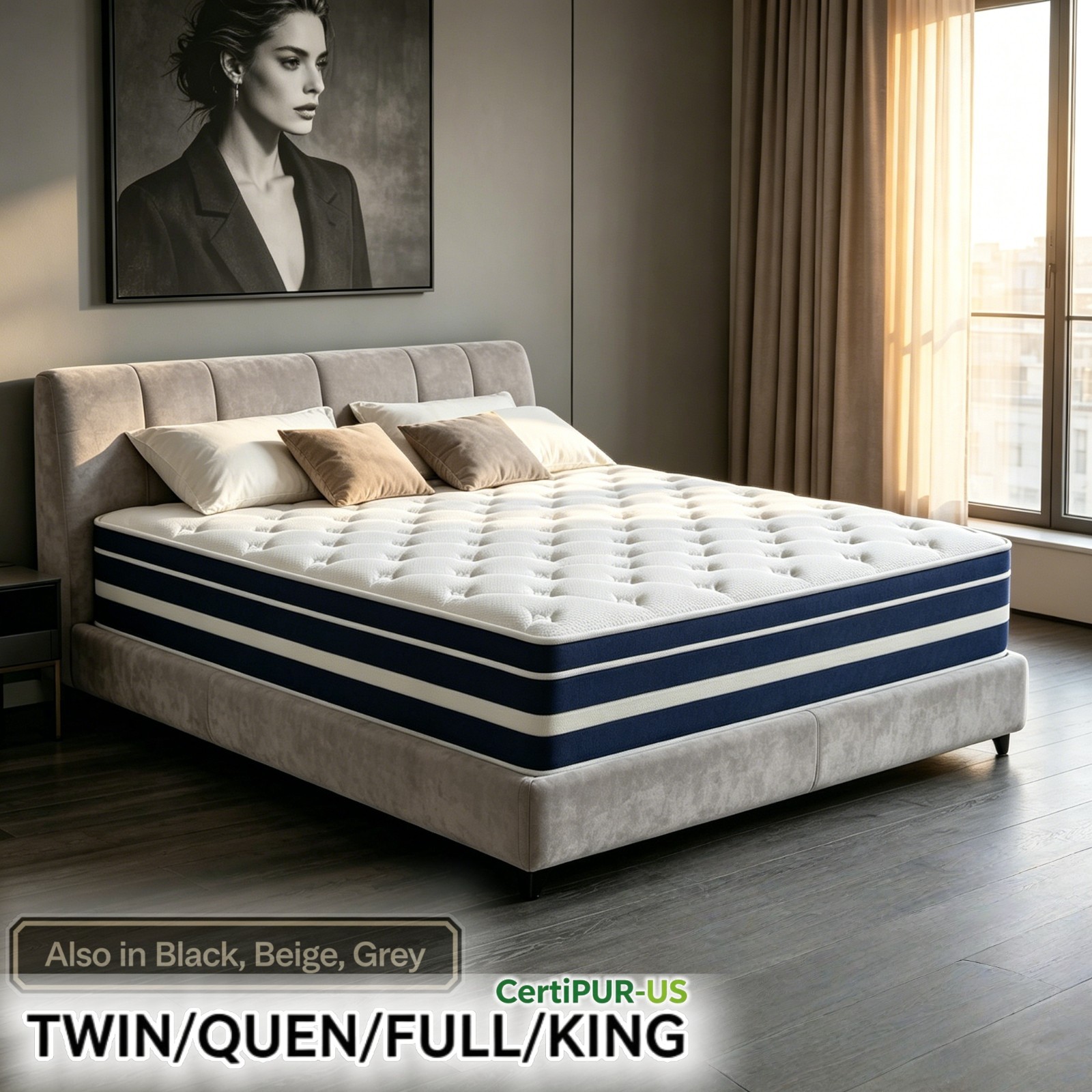 12″14″ Mattress Twin Full Queen King Size Gel Memory Foam Pocket Spring in a Box