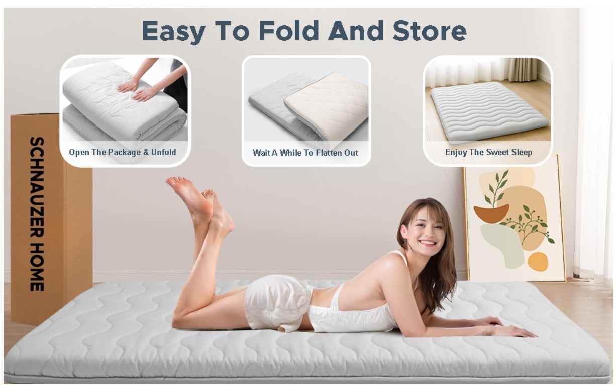 Japanese Floor Mattress, 100% High Density Comfortable Foam, 80x39x4″, Tatami