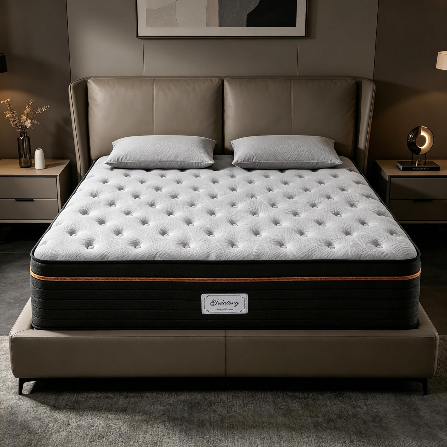 Queen Mattress 12 Inch Queen Size Mattress 365 Night Trial 7-Zone PLUSH Hybrid