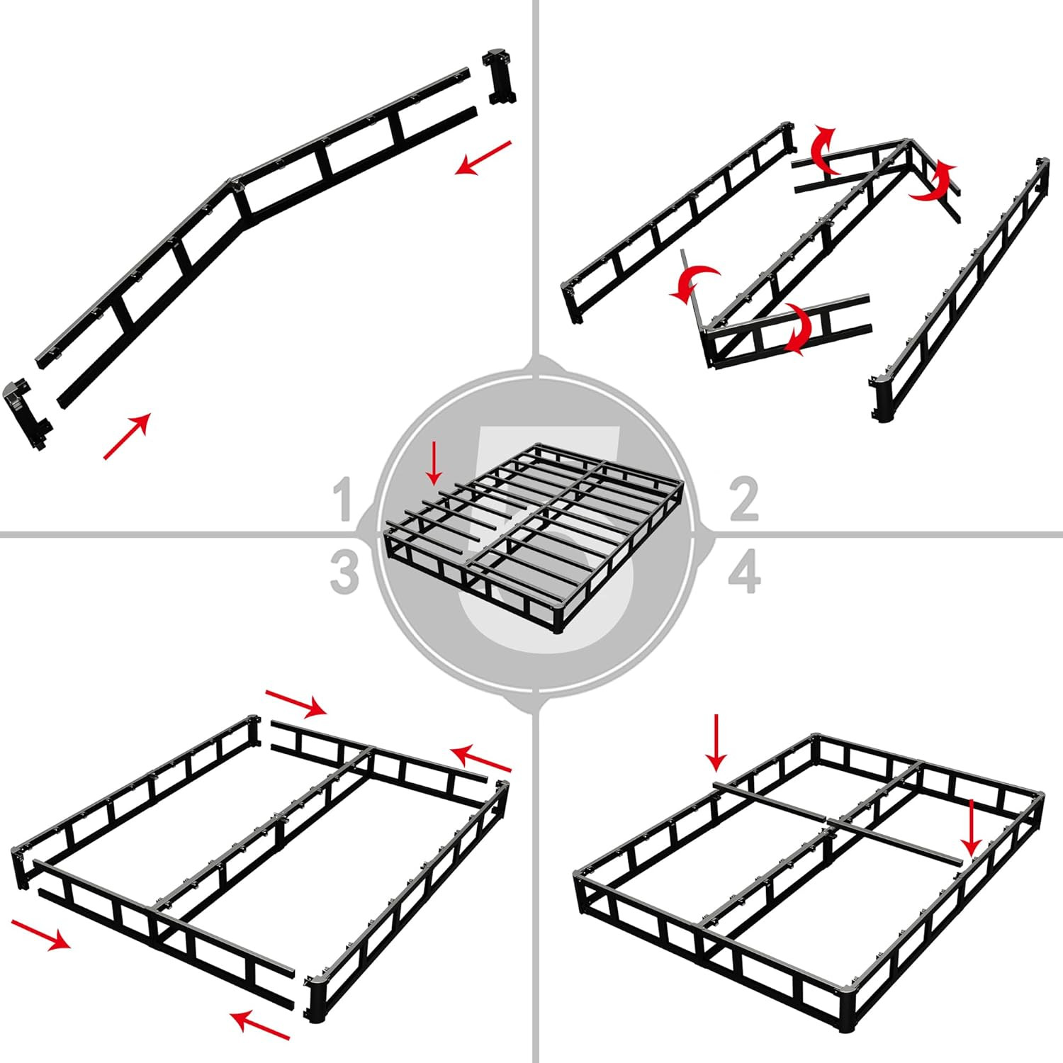 Queen Box Spring 9 Inch, Heavy Duty Mattress Boxspring Foundation, Sturdy Queen