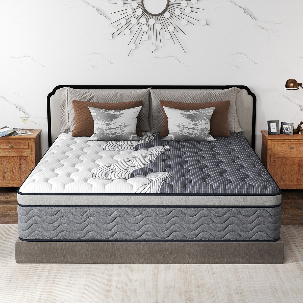 12 Inch Dual Comfort Mattress Memory Foam Pocket Spring Full Queen King in a Box