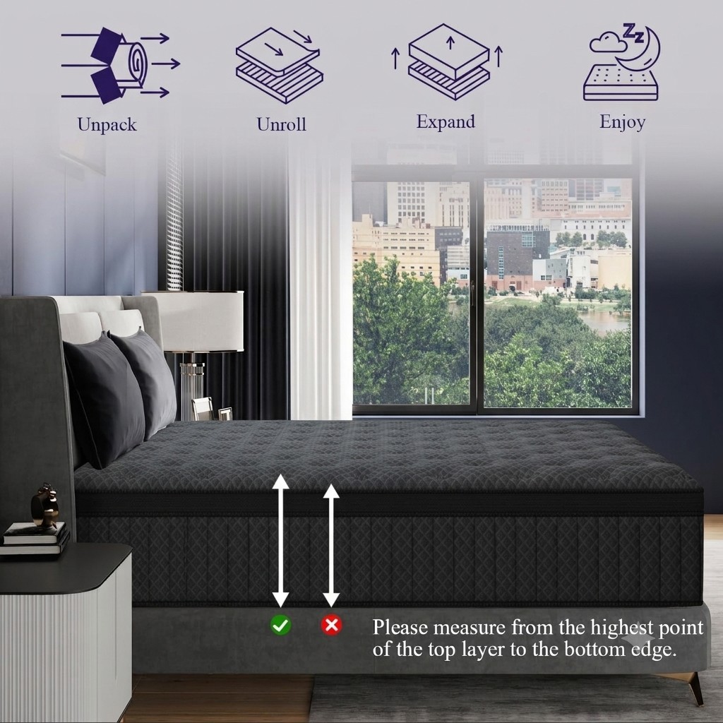 8″10″12″14″ Twin Full Queen King Size Mattress in a Box Hybrid Spring MemoryFoam