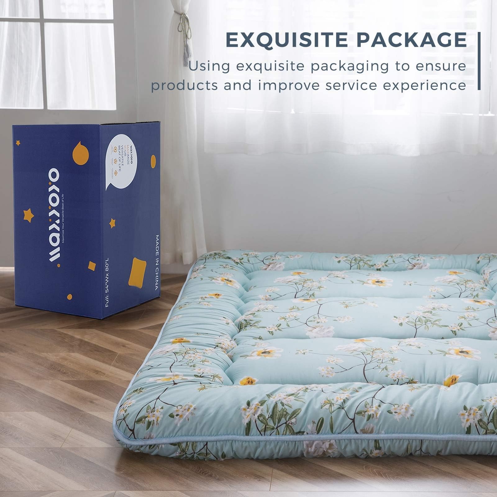 Rustic Floral Korean Floor Mattress, Foldable Mat Roll Up Camping Mattress, T…