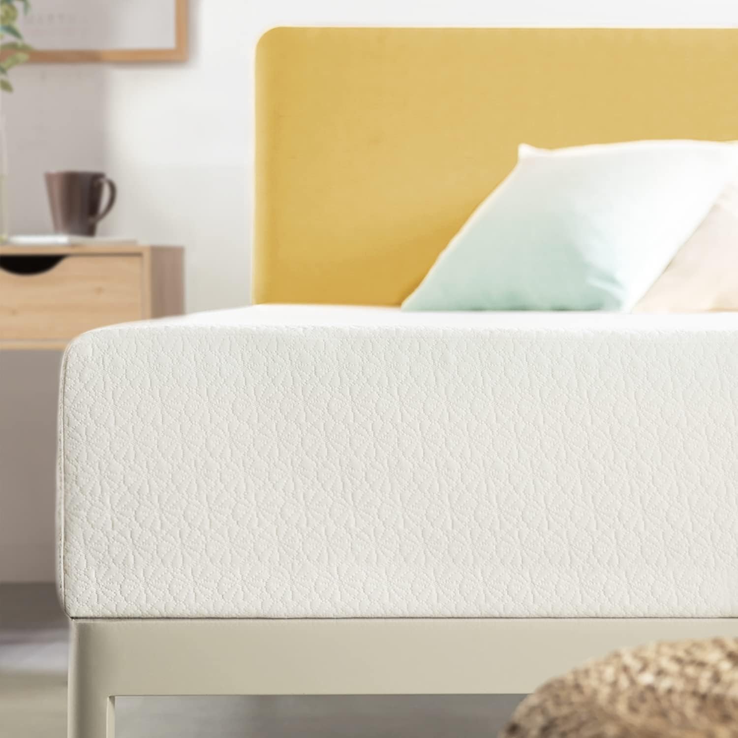 6 inch Twin Mattress Bed-In-A-Box Green Tea Memory Foam White