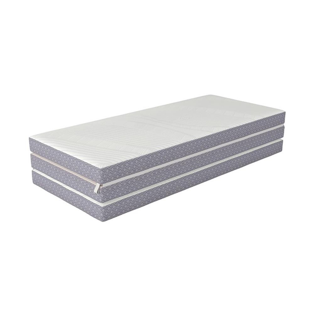Pemberly Row Contemporary Queen 4″ Memory Foam Folding Mattress in Gray