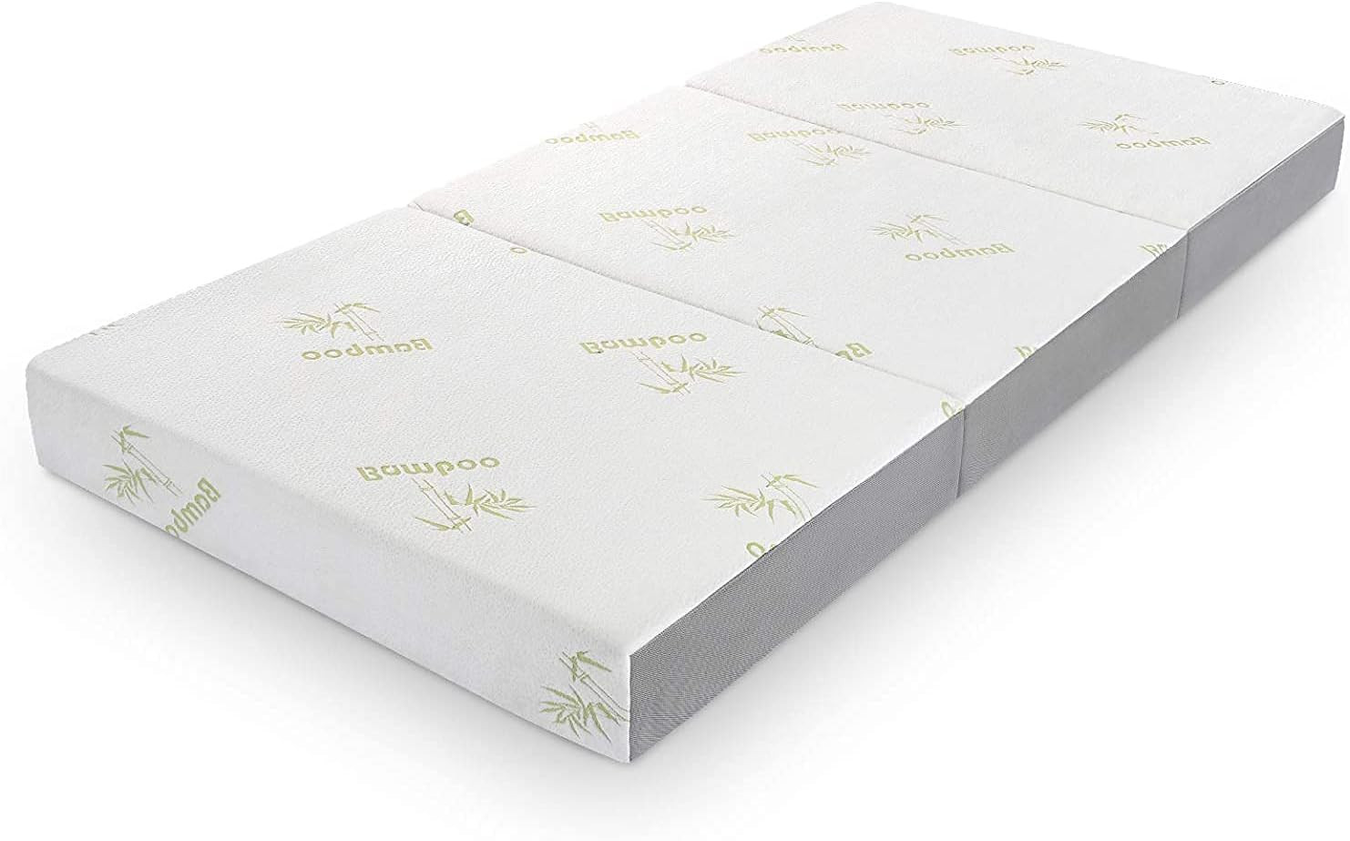 Twin 6″ Trifold Memory Foam Mattress with Soft Cover & Portable Design