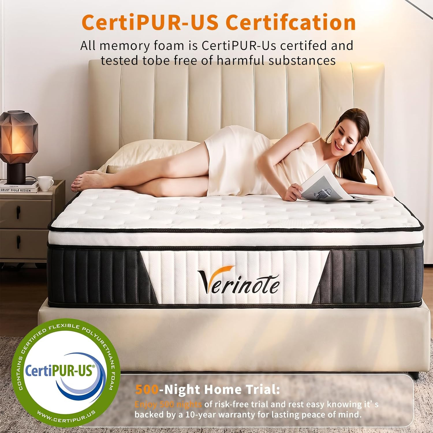 12 Inch Mattress,Medium Firm Hybrid Memory Foam & Pocket Springs for Pressure Re